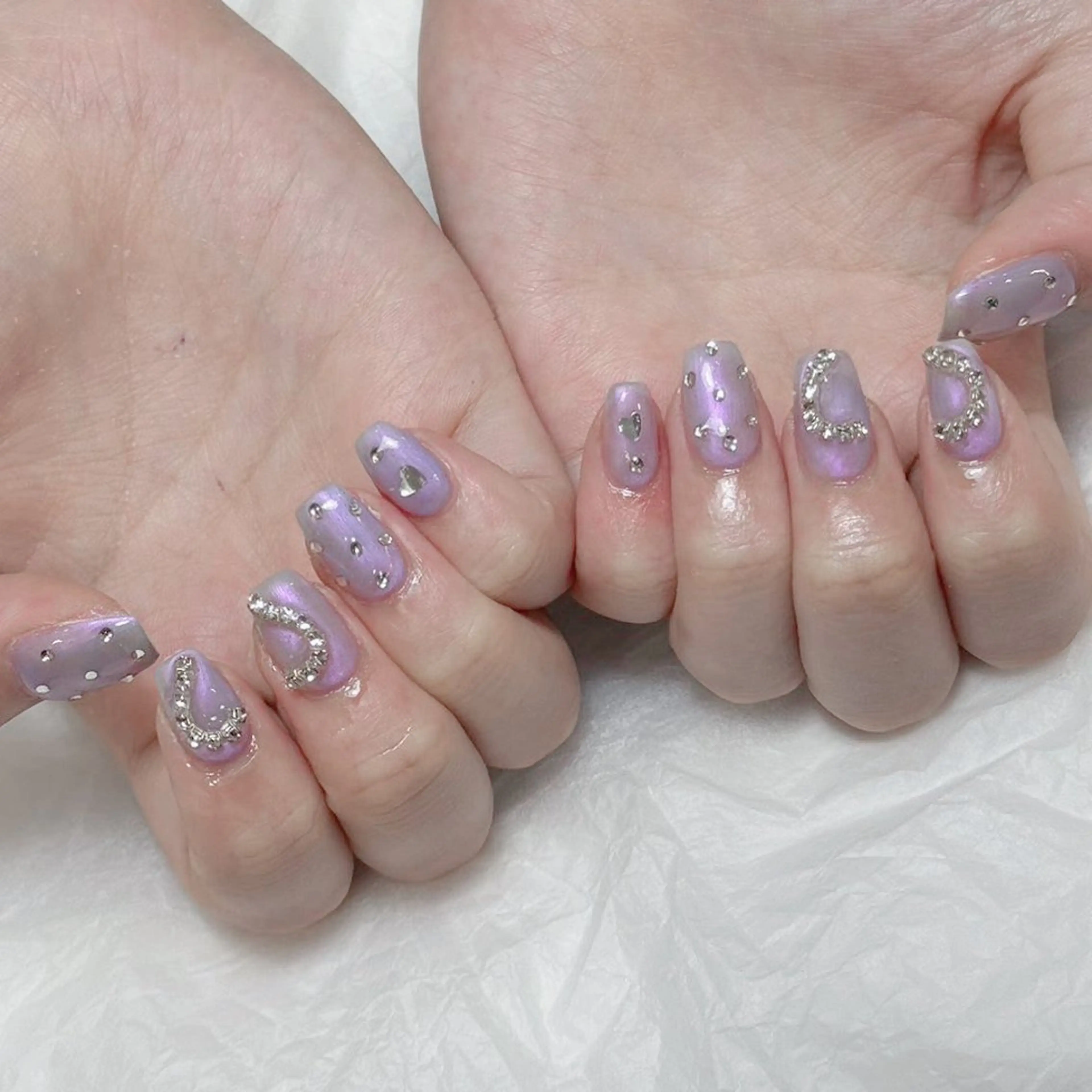 ネイル アートネイル オーロラネイル フラッシュネイル ガーリー キラキラネイル Diamond NAIL✨のネイルデザイン
