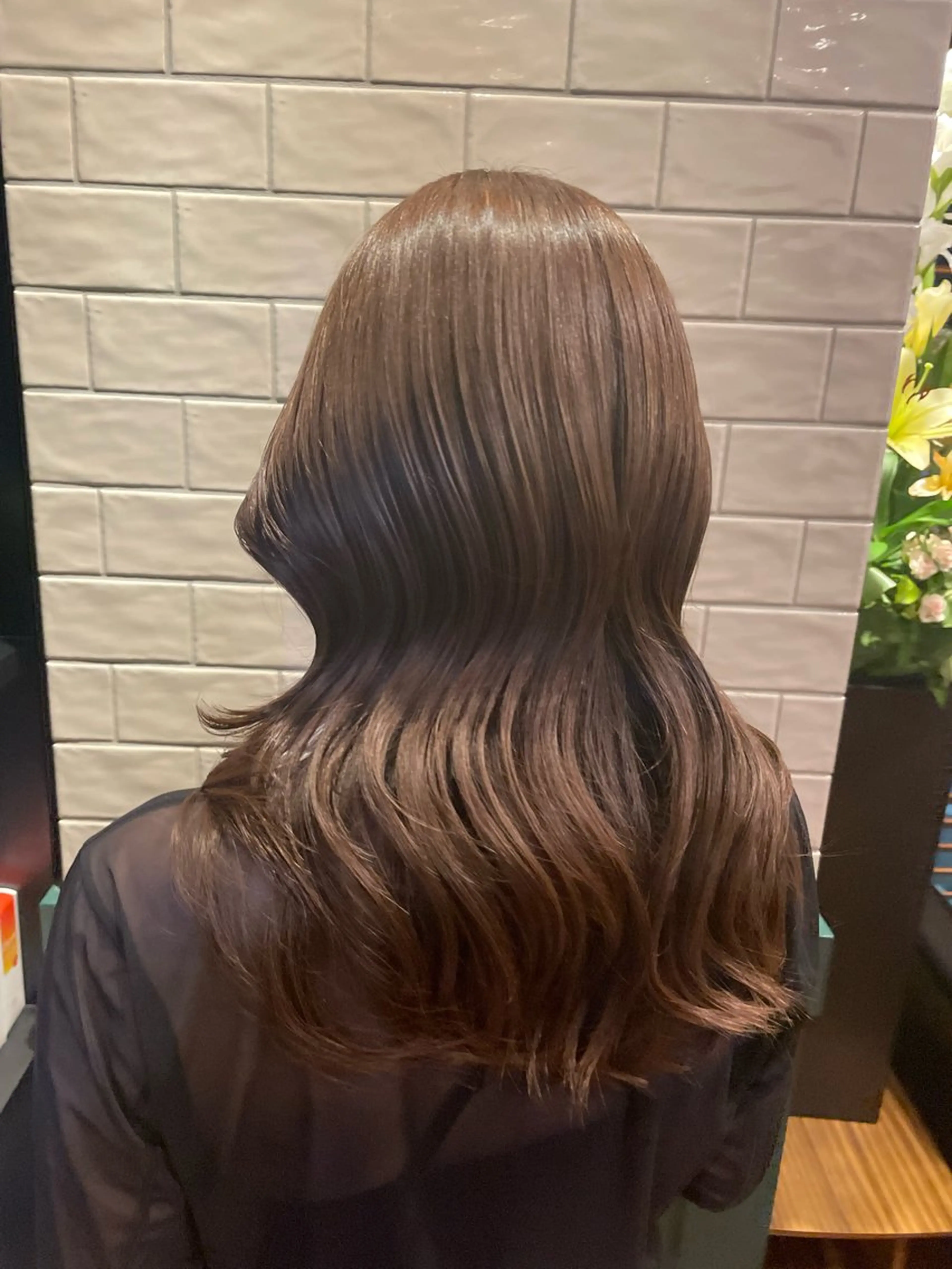 ミディアム カラー ベージュカラー カット ヘアカラー ❤️‍🔥波巻きパー マ❤️‍🔥/大須賀のヘアスタイル
