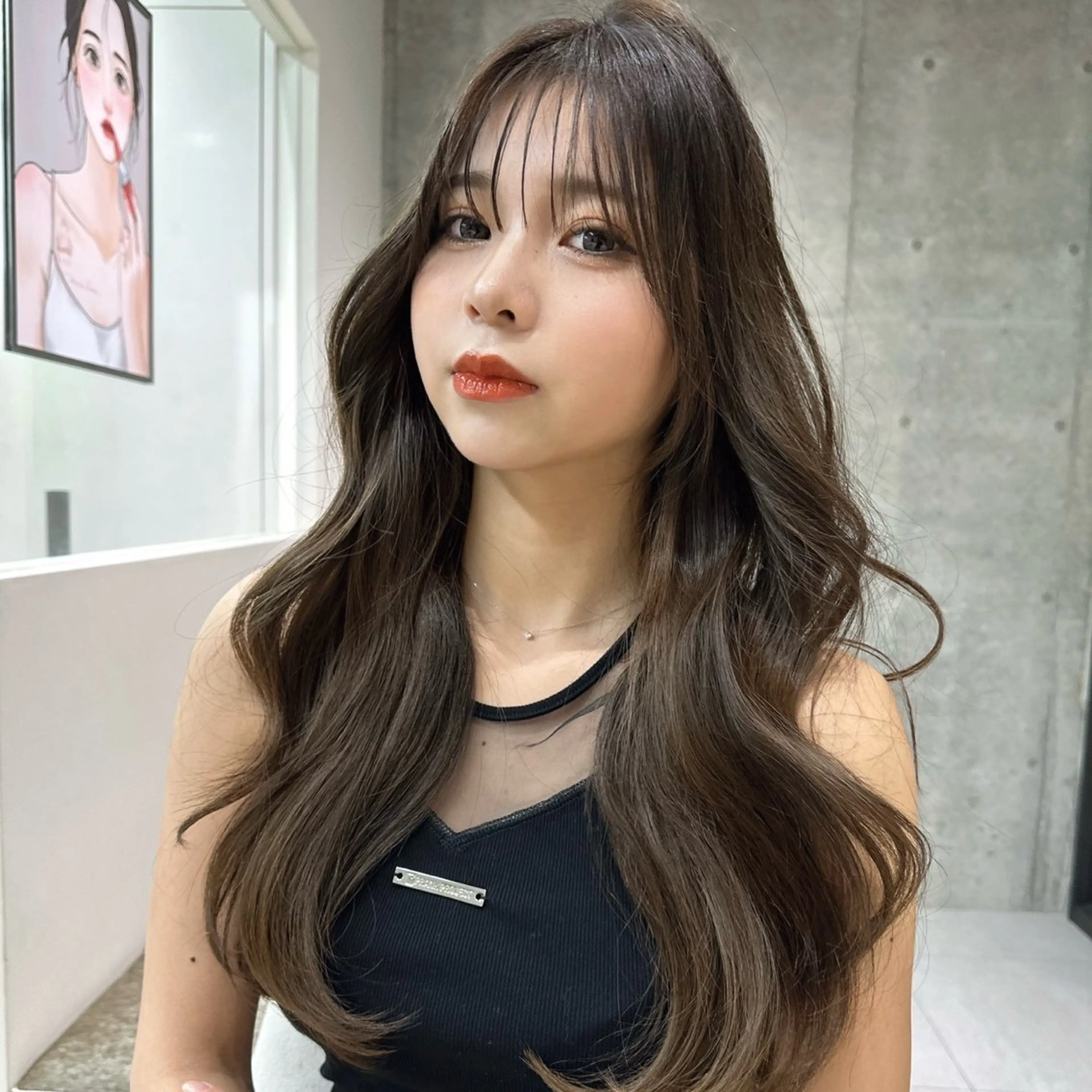 ロング カラー ブラウンカラー チョコレートブラウン レイヤーカット カット ヘアカラー トリートメント 💎博多/縮毛 矯正/横山一誠💎のヘアスタイル