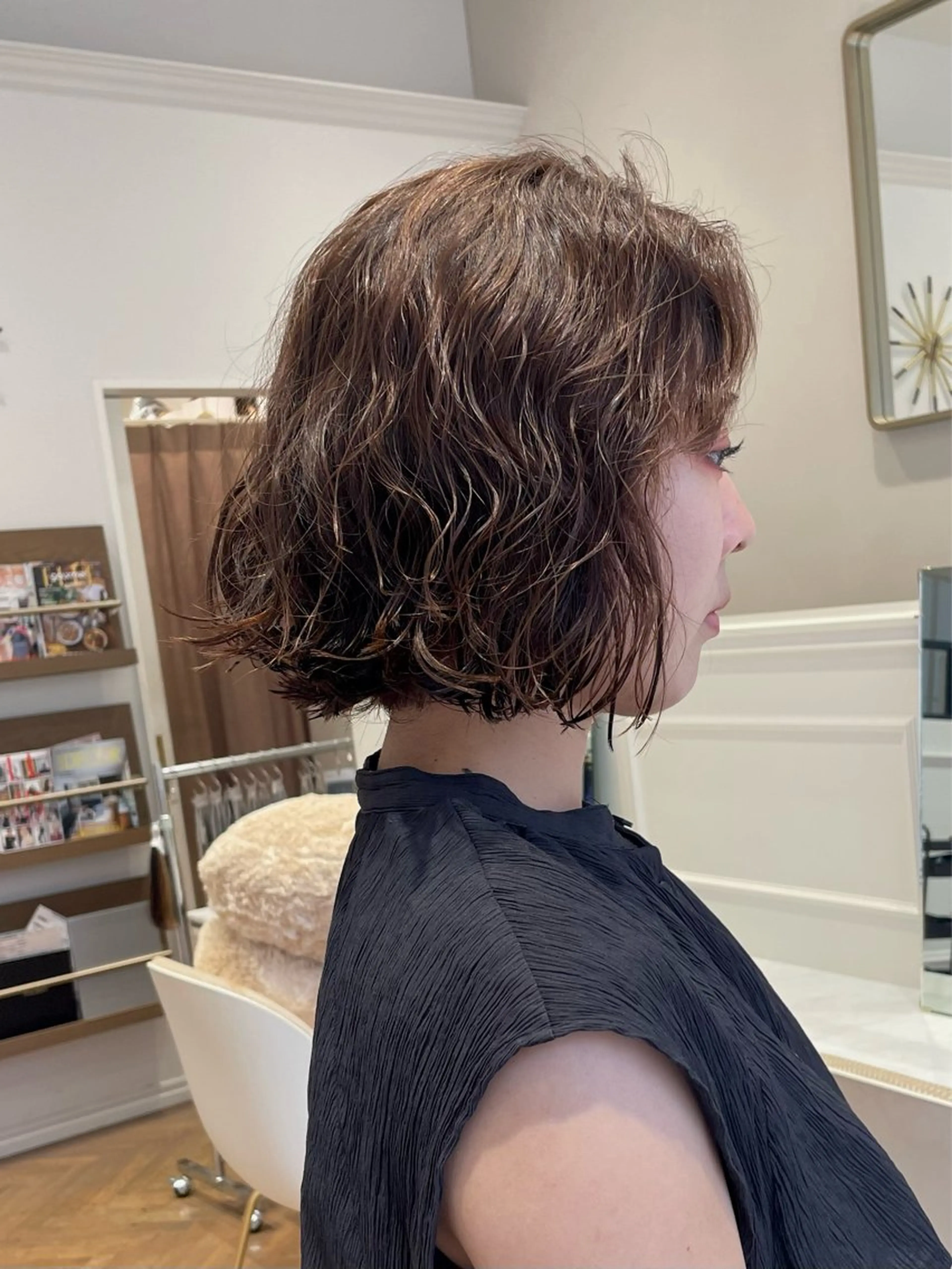 ミディアム パーマ カット パーマ ELLE salon サエのヘアスタイル