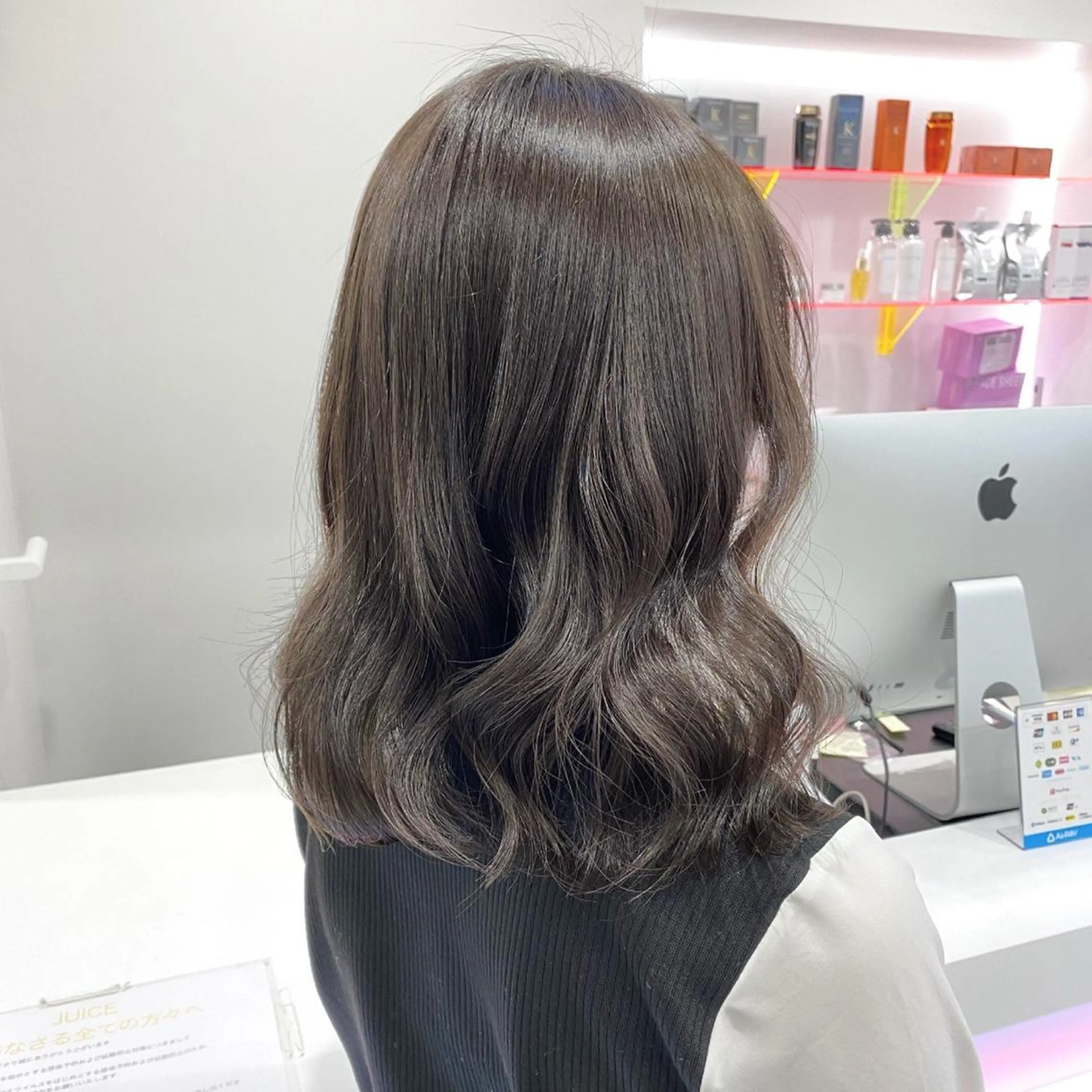 セミロング カラー ブリーチなし暖色 💗AKARI💗のヘアスタイル