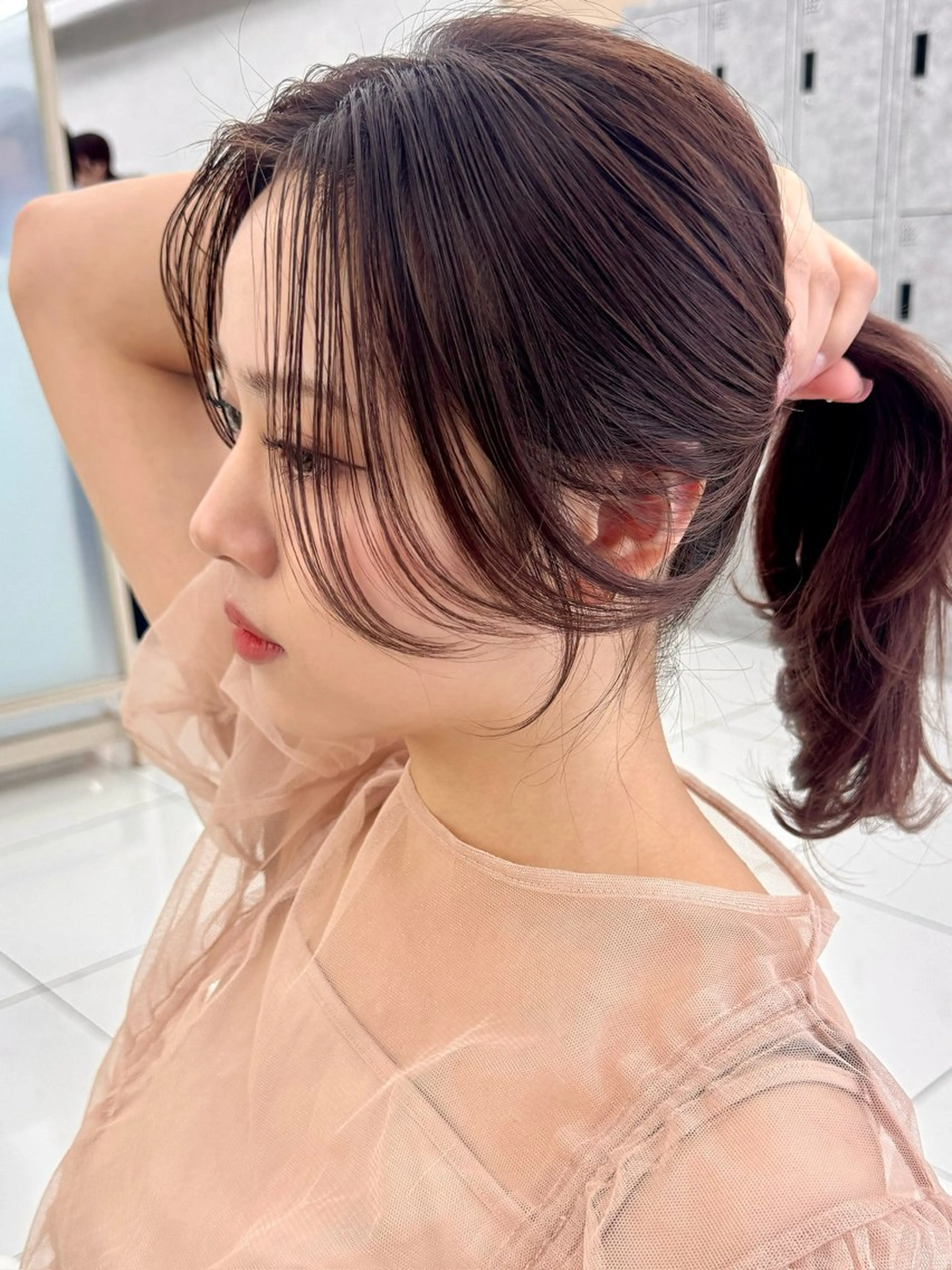 ロング 韓国風ヘア レイヤーカット ロング 小顔カット カット レイヤー/韓国/ 顔周り/しんやのヘアスタイル