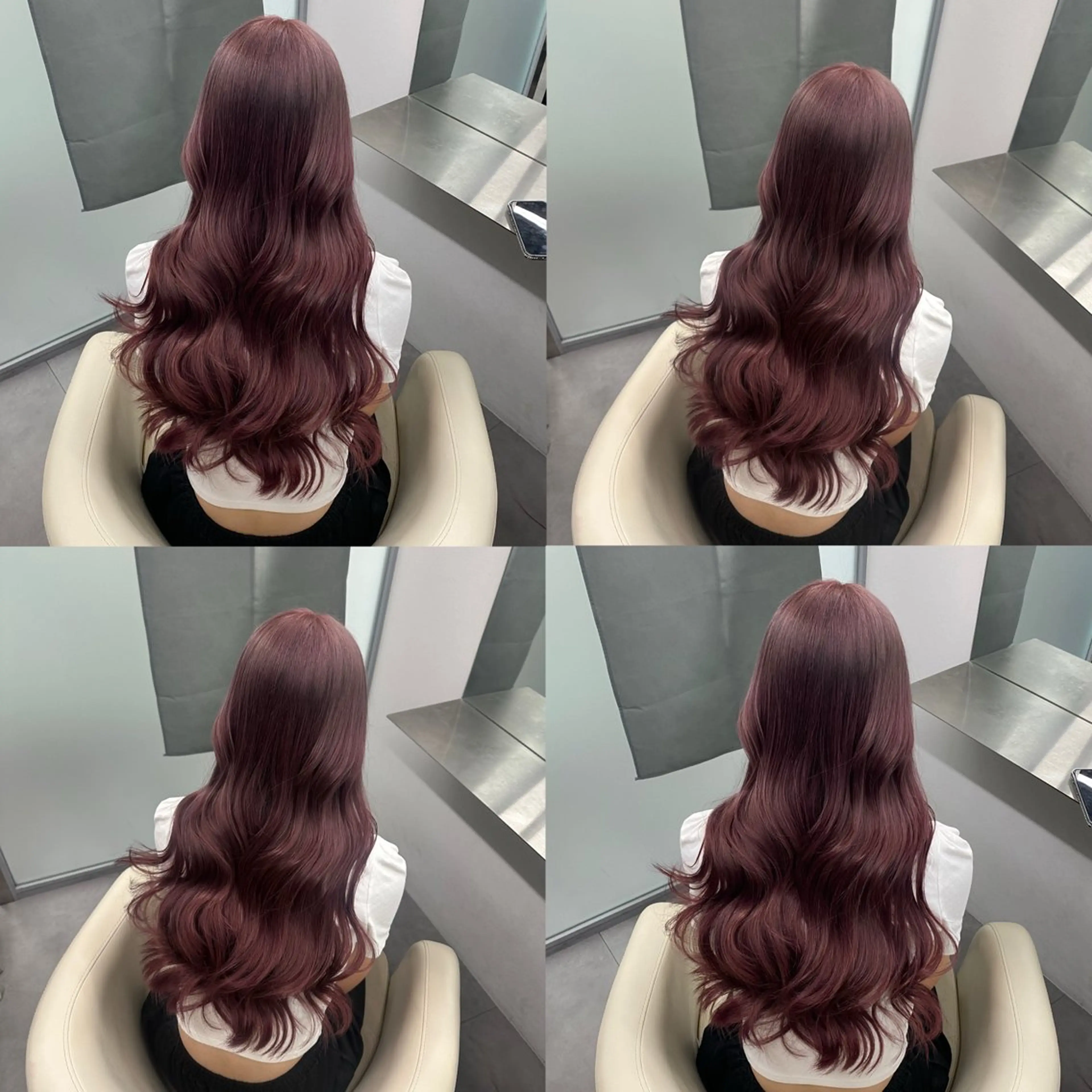 ロング カラー 韓国風ヘア 小顔カット カット ヘアカラー トリートメント 江坂トレンド韓国風 髪質改善shinoのヘアスタイル