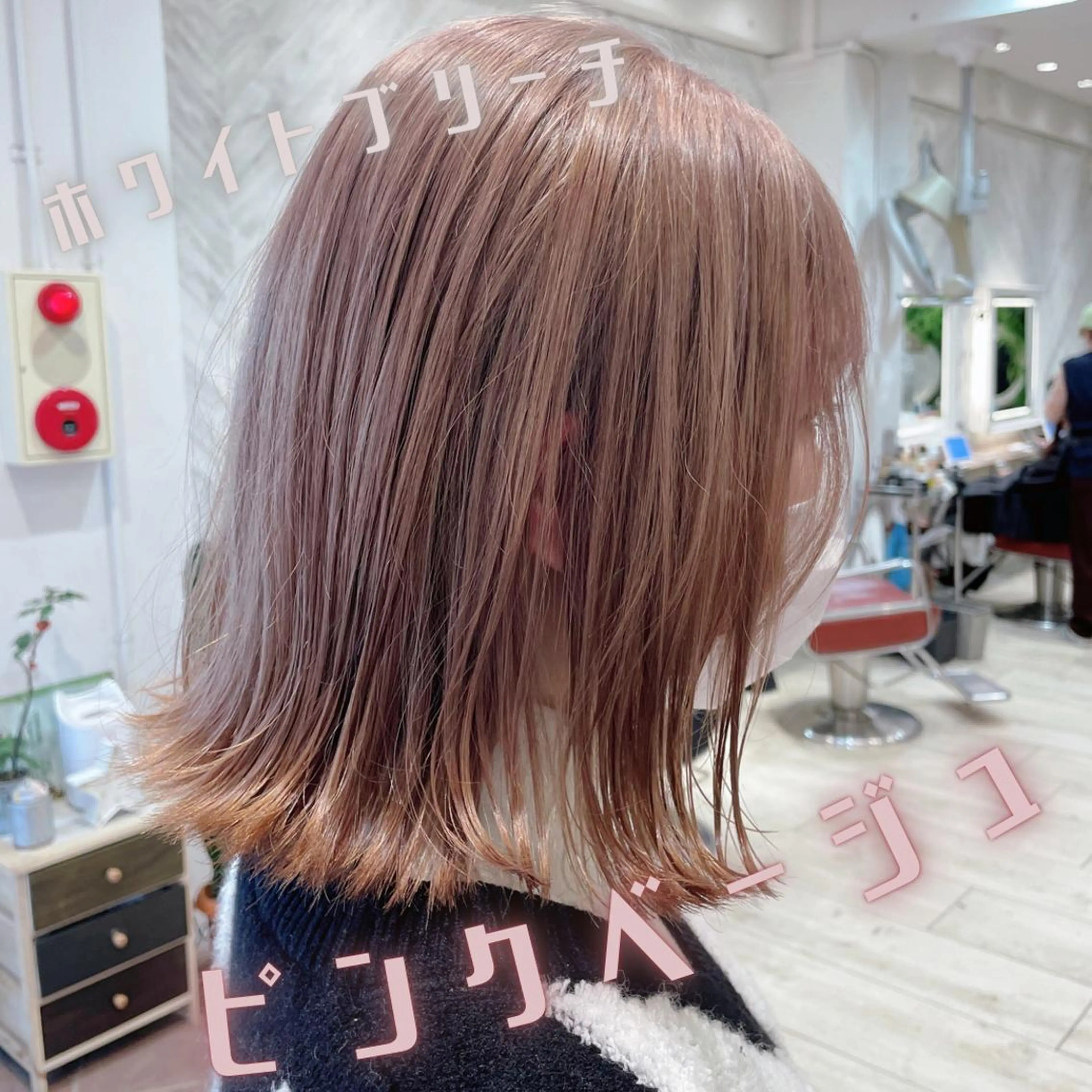 ミディアム カラー ベージュカラー ブリーチ ダブルカラー ハイトーンカラー ピンクカラー 🌺ウルフカット職人 新垣渚🐺のヘアスタイル