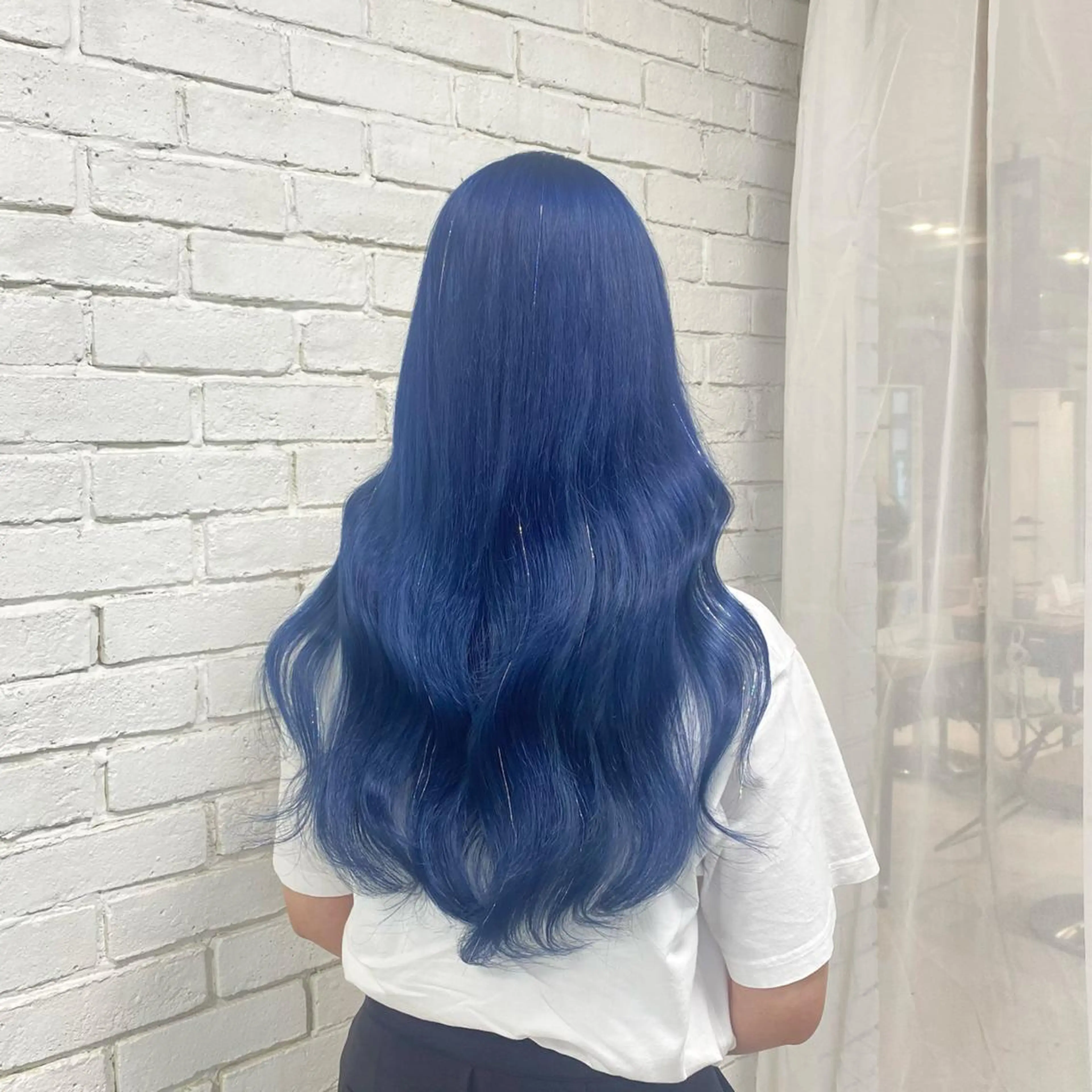 カラー ブリーチ ブルーカラー nameless所属・韓国・網紅 🦋HONOKA🦋のヘアスタイル