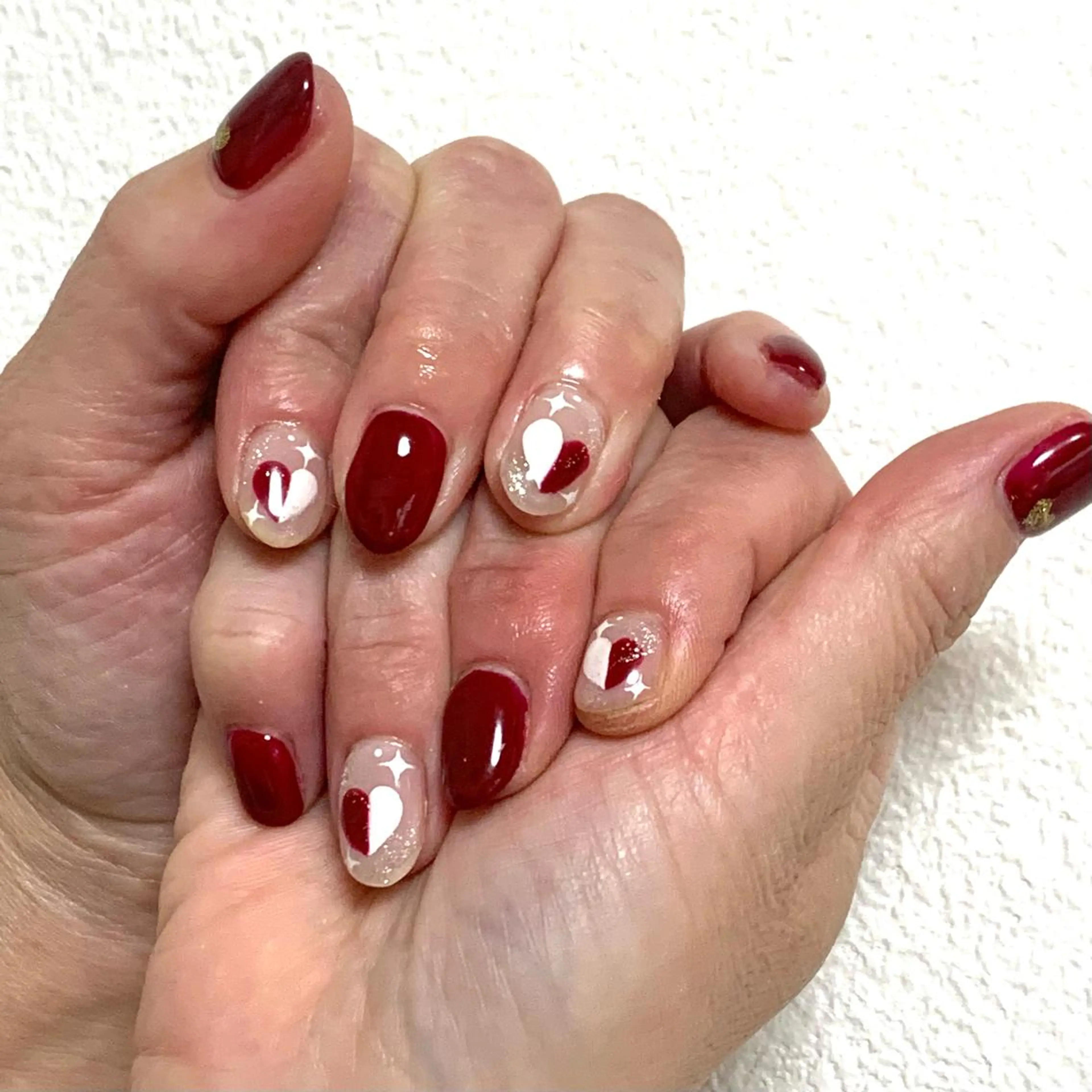 ネイル ハンドネイル καρδιά -ｶﾙﾃﾞｨｱ-のネイルデザイン
