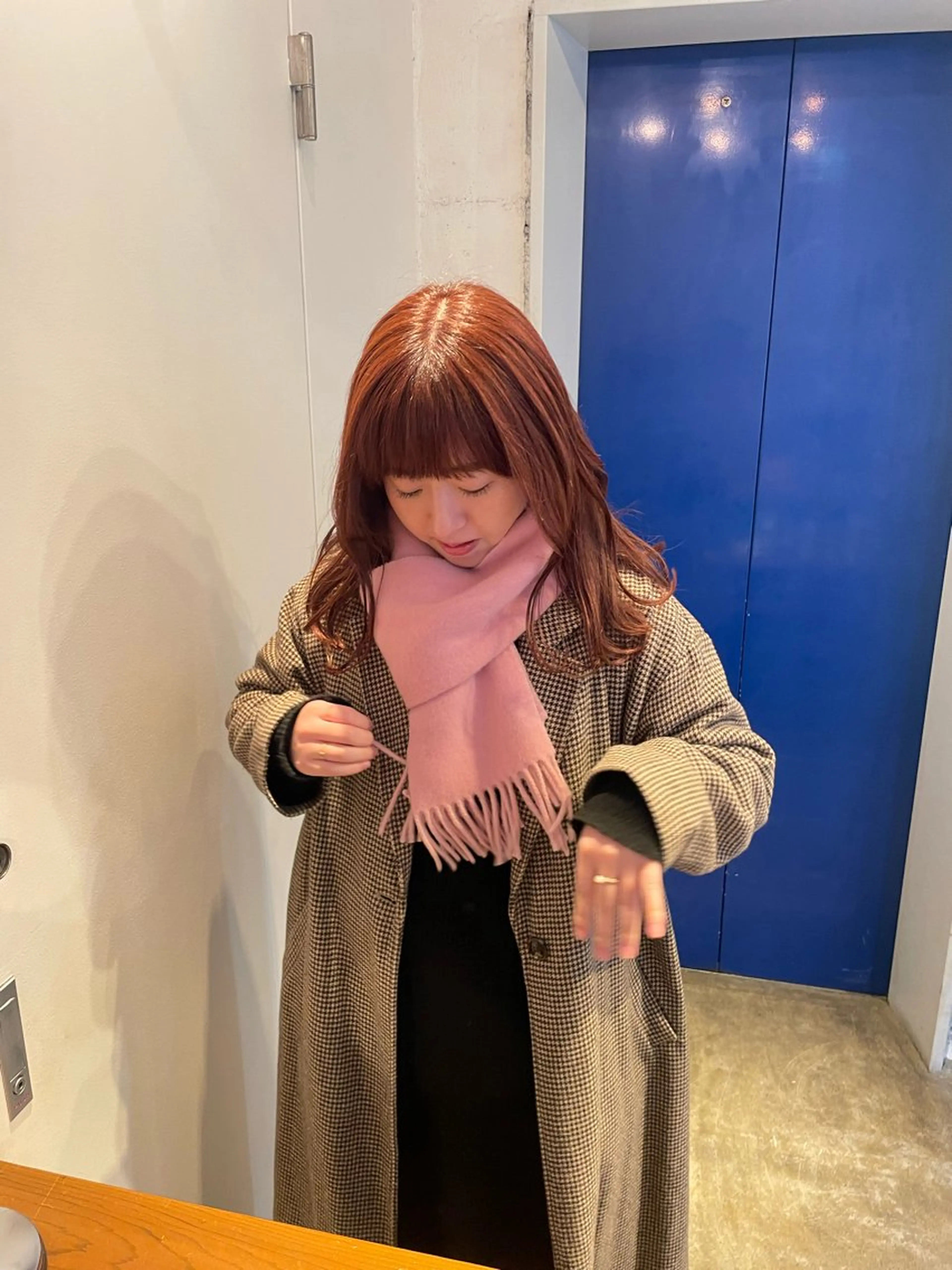 ミディアム カラー ベージュカラー ピンクカラー ピンクベージュ カット ヘアカラー トリートメント MIOベージュカラー 柔らかいカラーのヘアスタイル