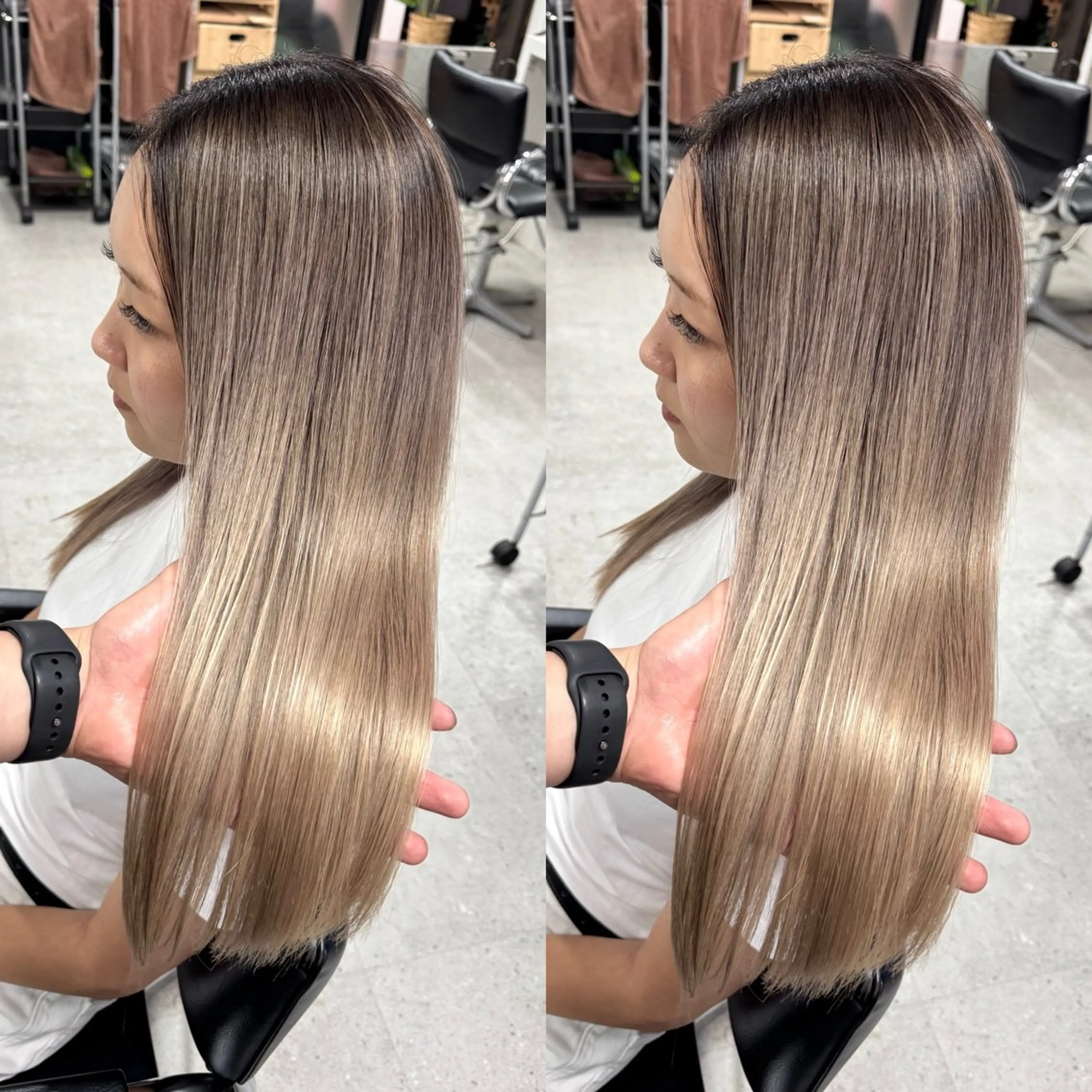 ロング カット ヘアカラー トリートメント 【店長】プルエクステ ボブ🌈ナツヤのヘアスタイル
