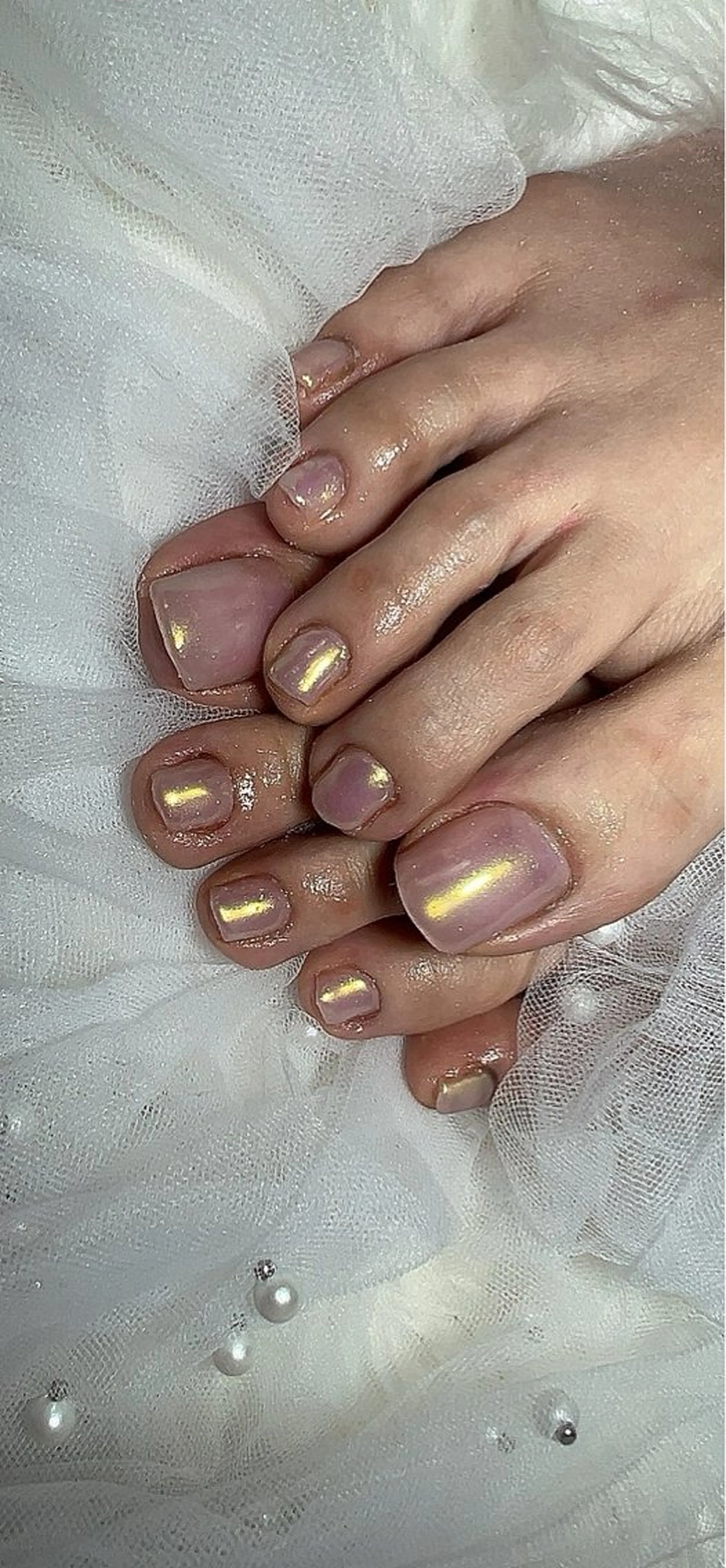 ネイル ミラーネイル フットネイル Ruana Nailのネイルデザイン