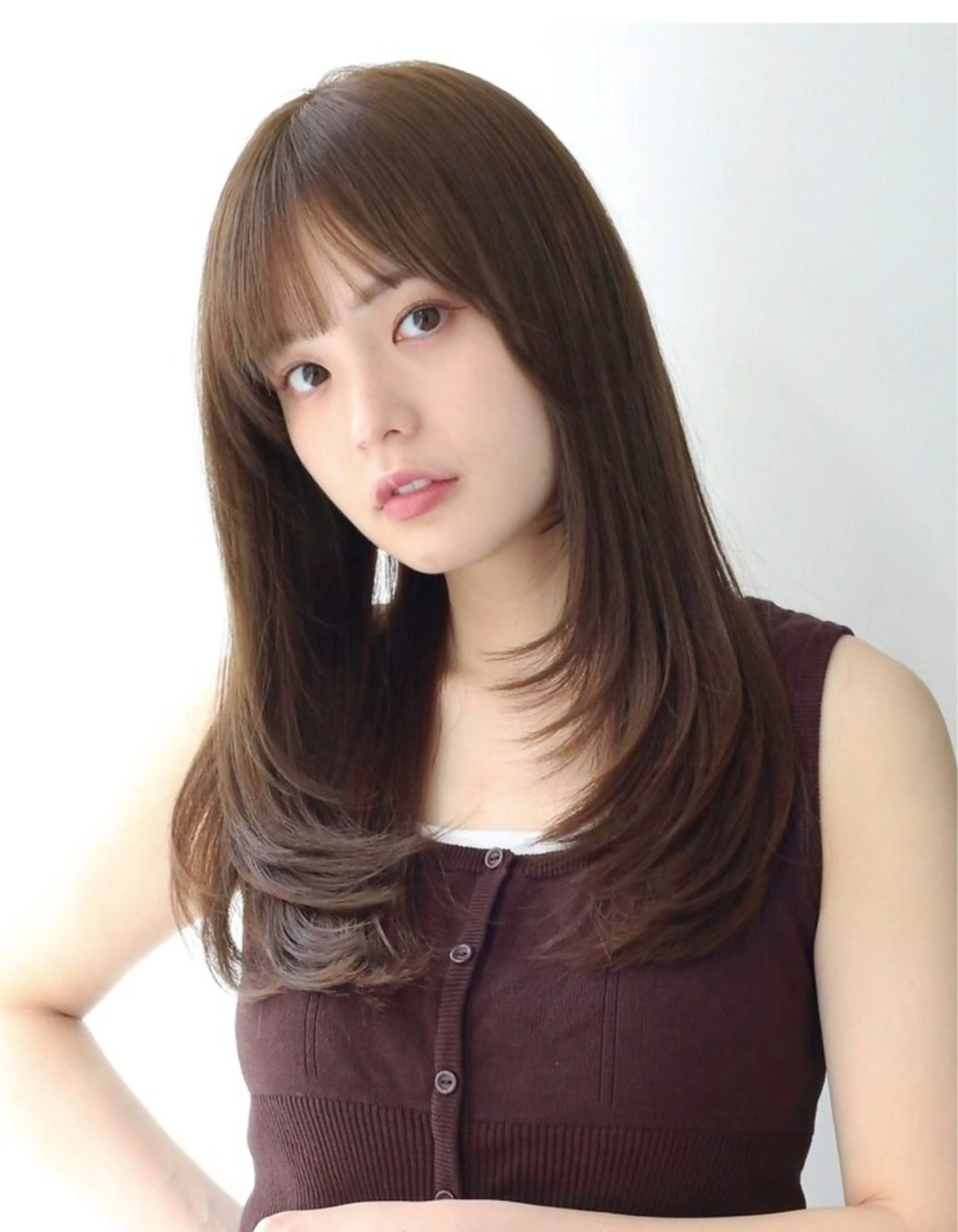 ロング レイヤーカット 土田 アキナのヘアスタイル