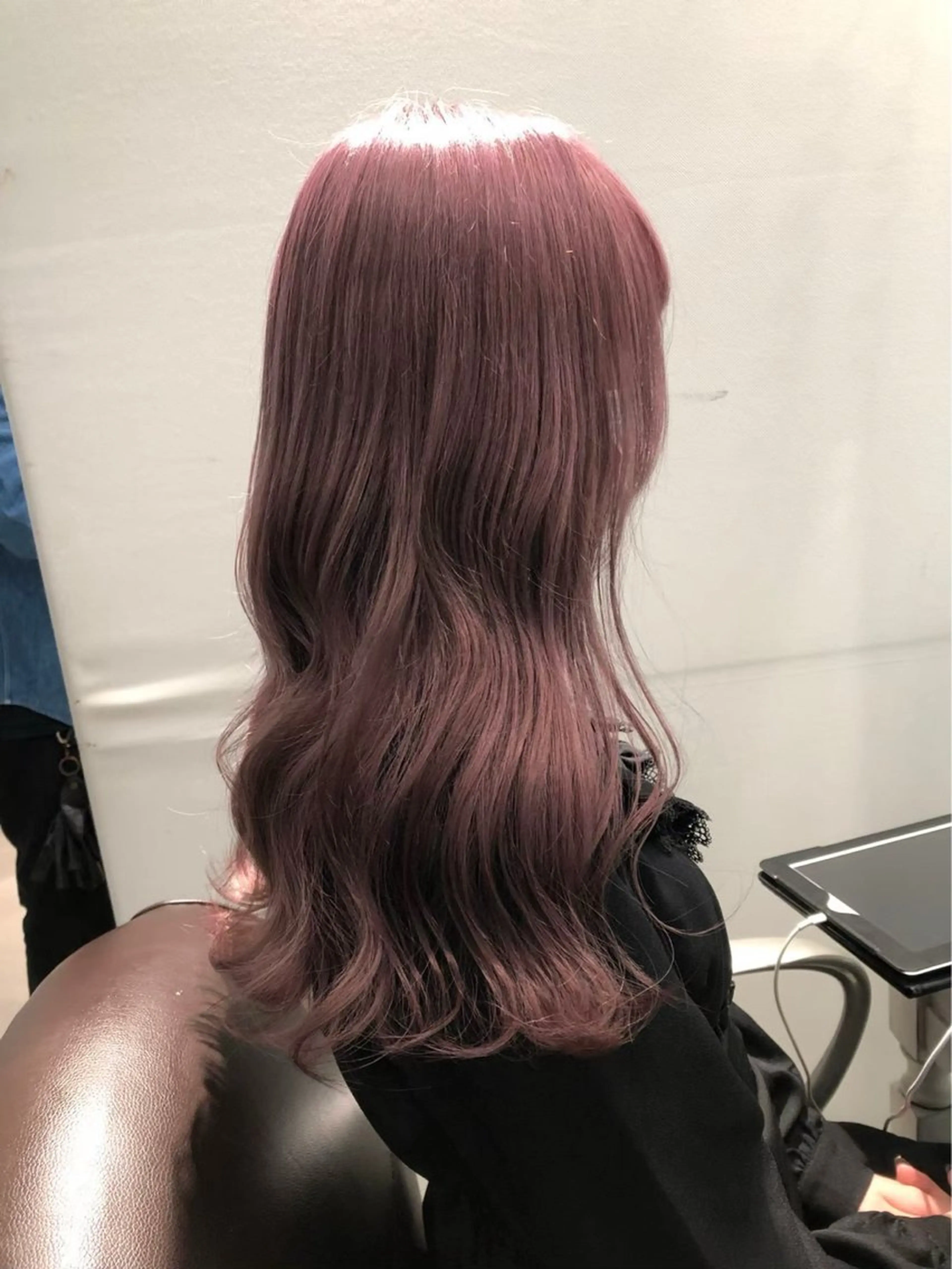 ロング カラー メンズウルフ🐺♡ ピンク♡ヘアメ🎀のヘアスタイル