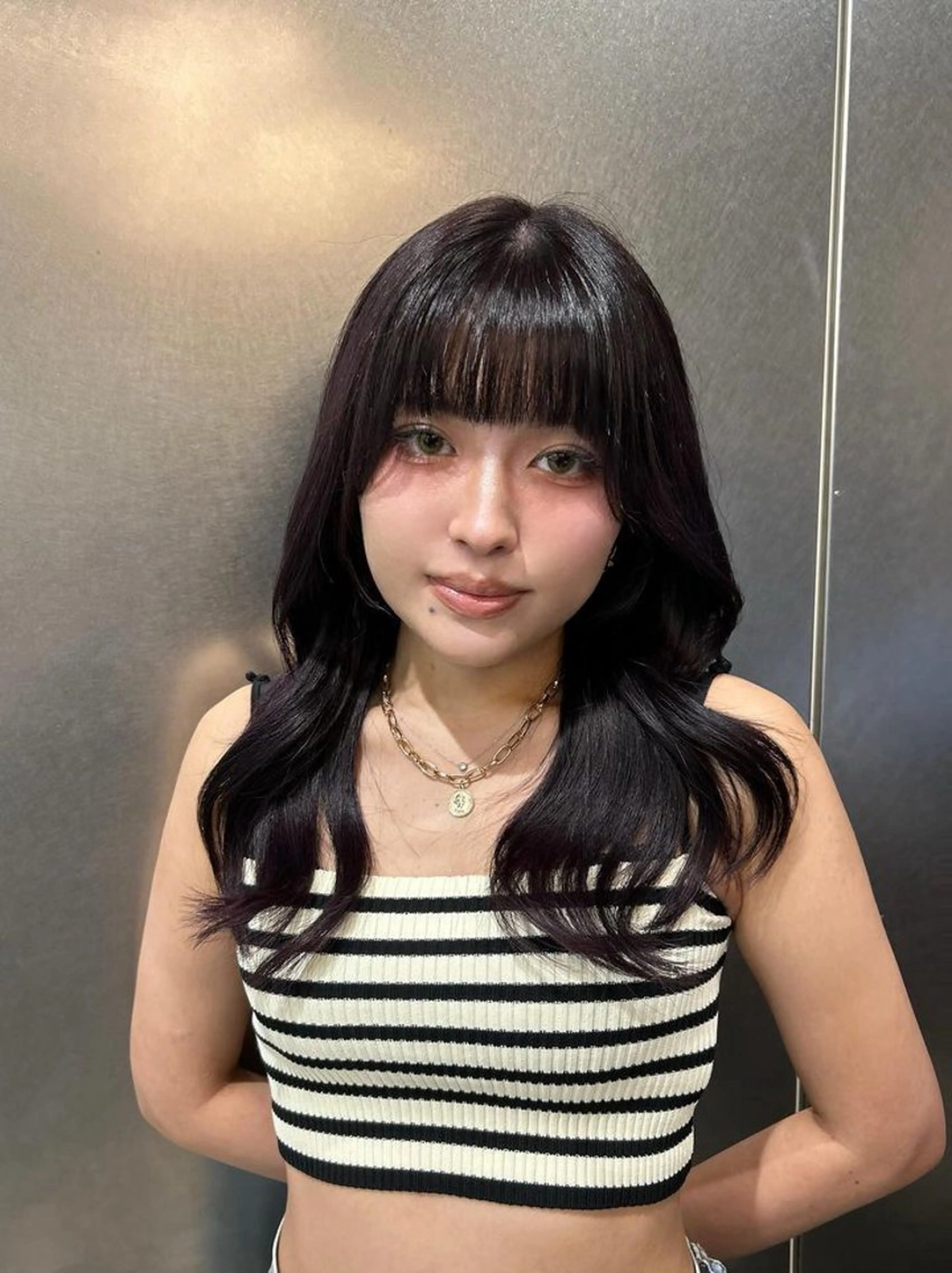 セミロング カット ヘアカラー トリートメント 韓国ヘア AYUMIのヘアスタイル