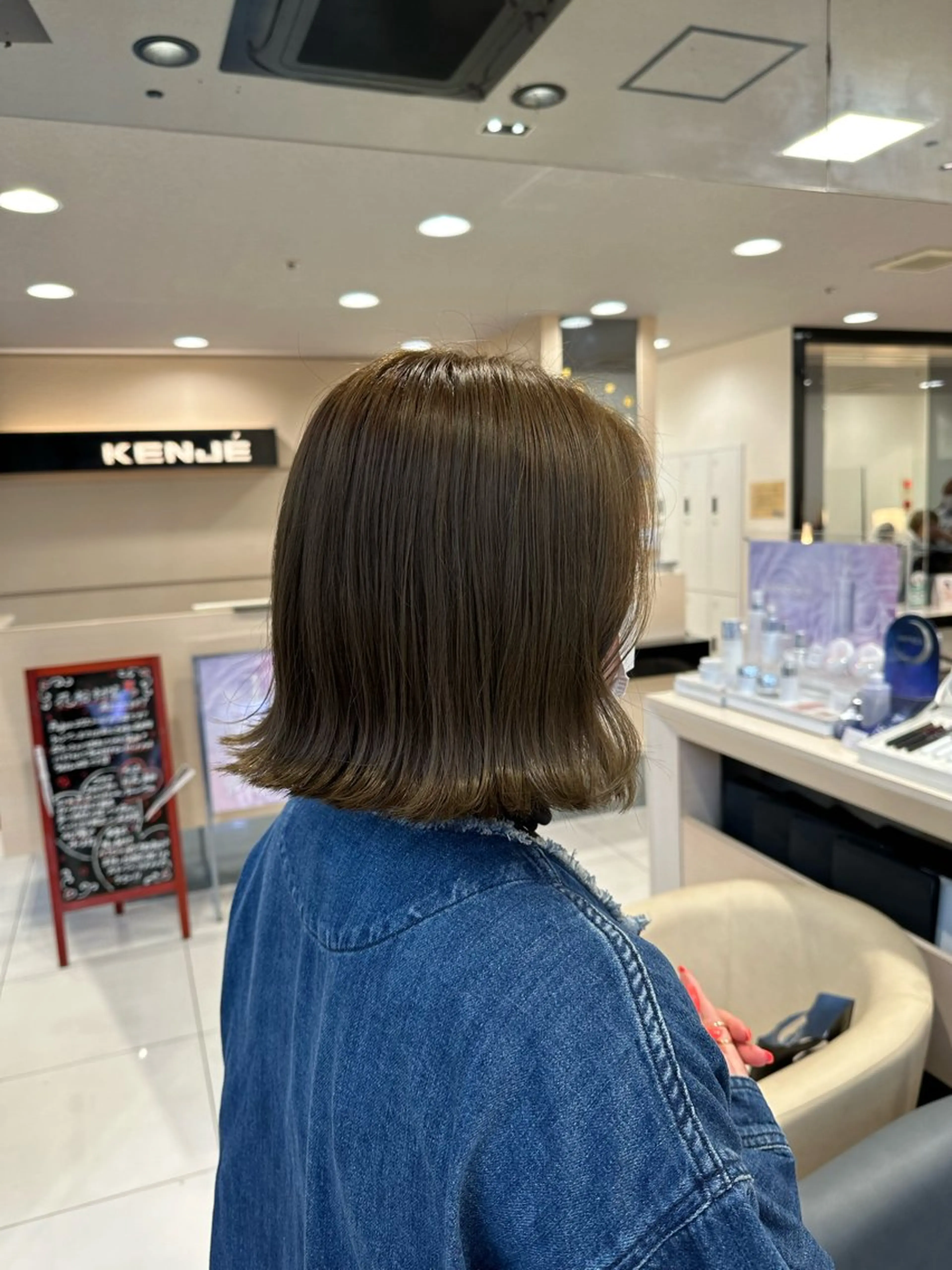 ミディアム カラー アッシュ ヘアカラー クロスパーマ/うる艶 カラー/Kurumiのヘアスタイル