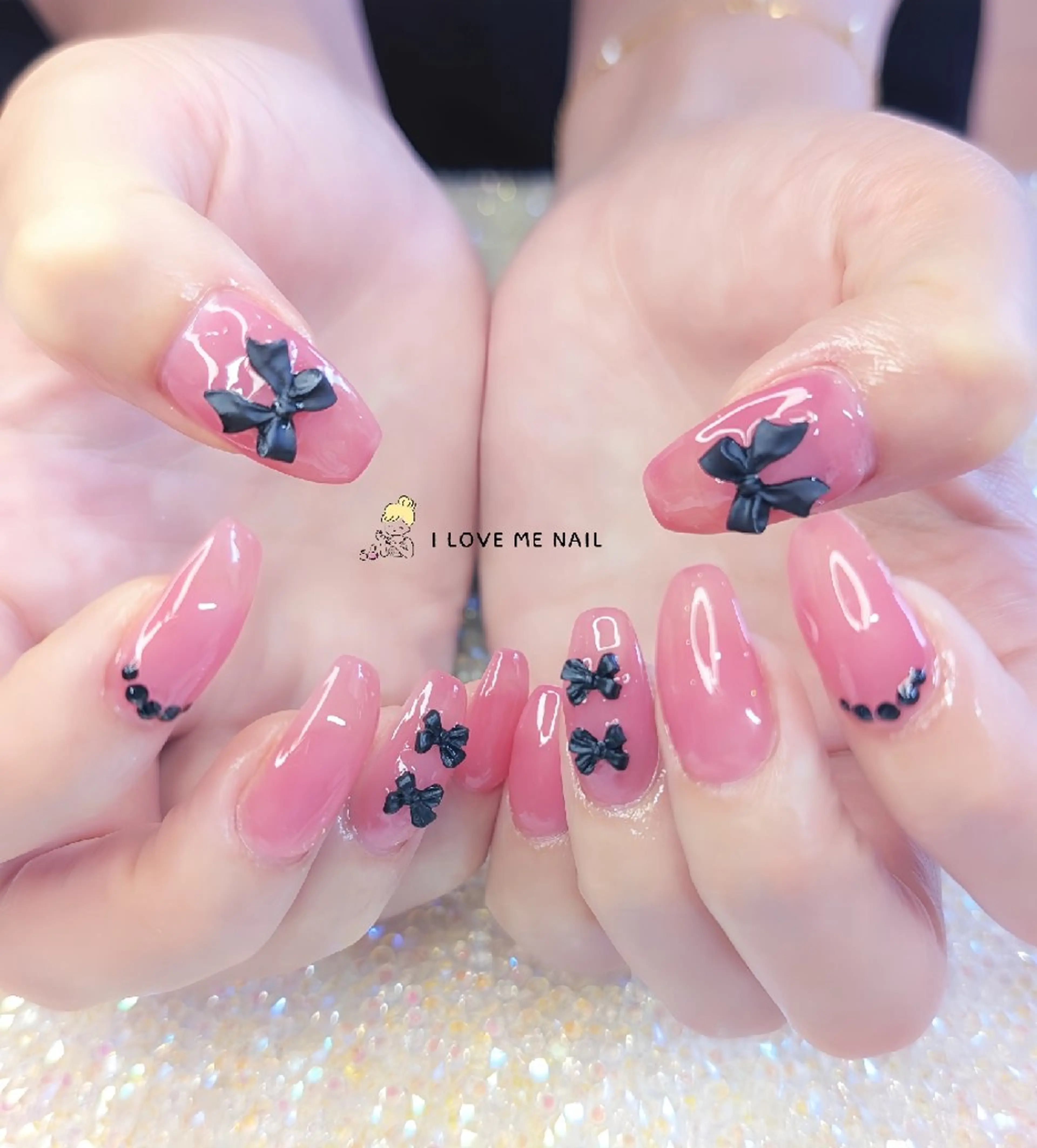 ネイル 長さ出し ハート 韓国ネイル マグネットネイル ニュアンスネイル ハンドネイル I LOVE ME  NAIL.｡.:*♡のネイルデザイン
