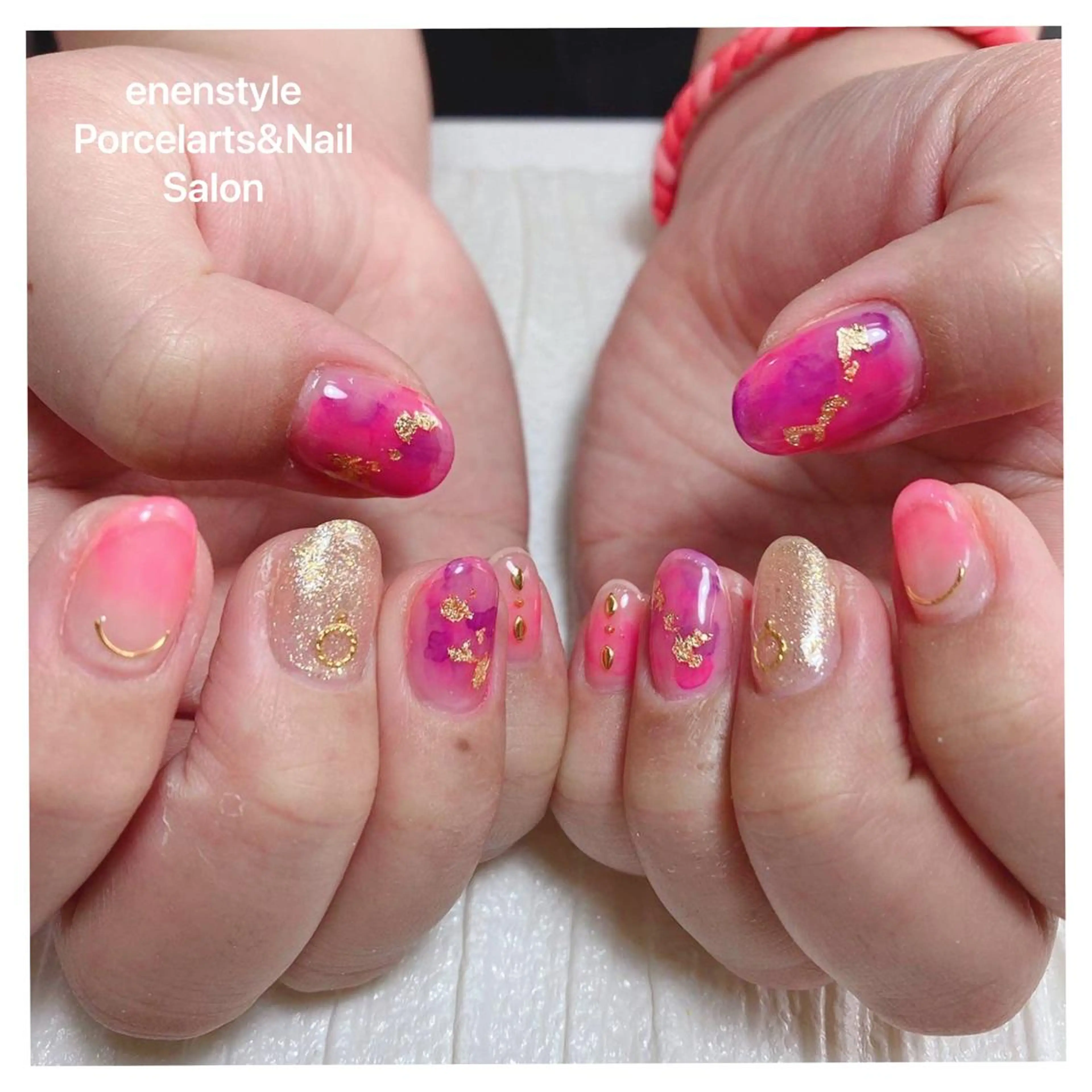 ミディアム ネイル ハンドネイル 👑enen style👑のネイルデザイン