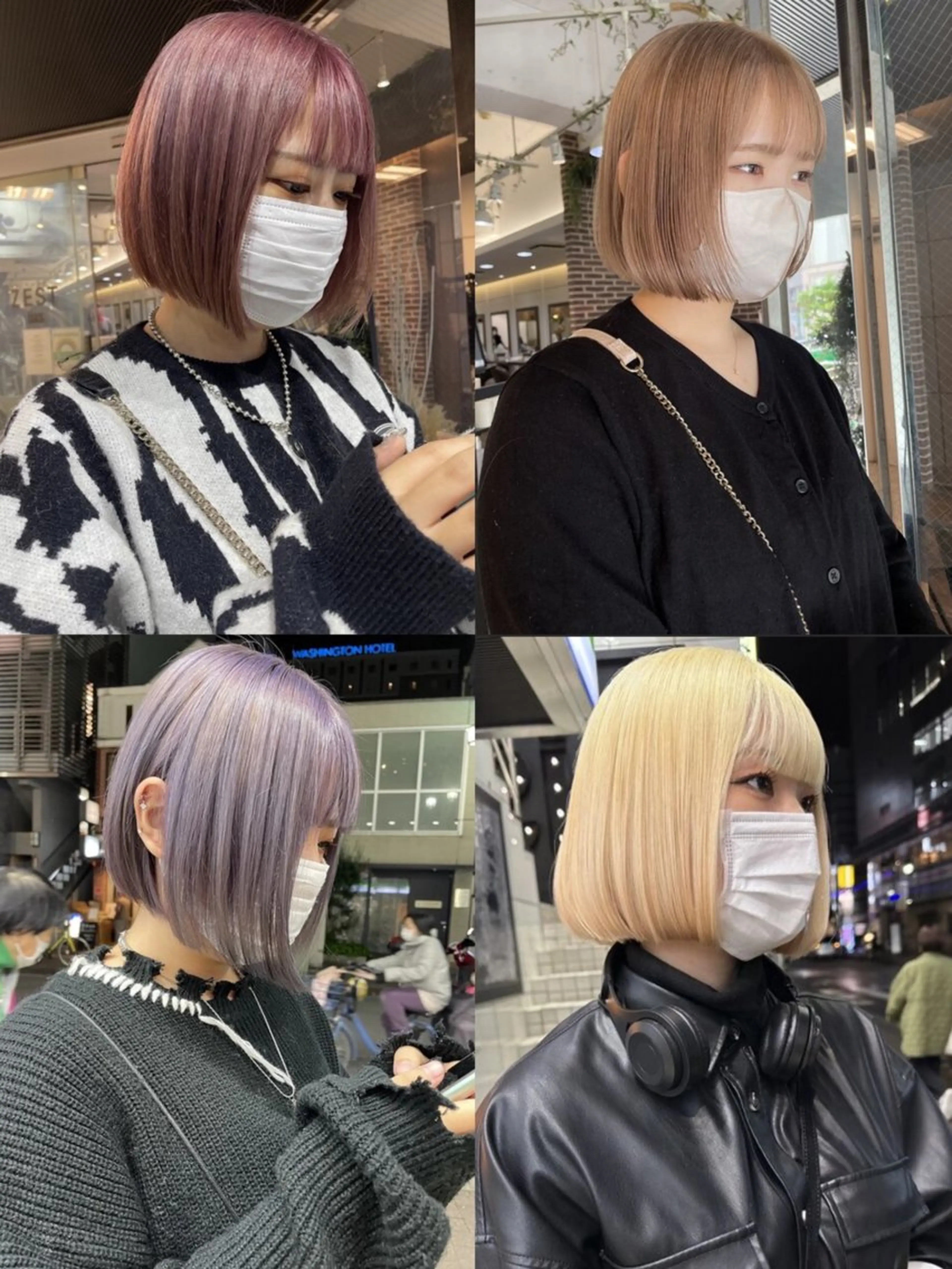 ショート カラー 切りっぱなしボブ ブリーチ ケアブリーチ ダブルカラー イヤリングカラー designcolo r/似合わせNOKAのヘアスタイル