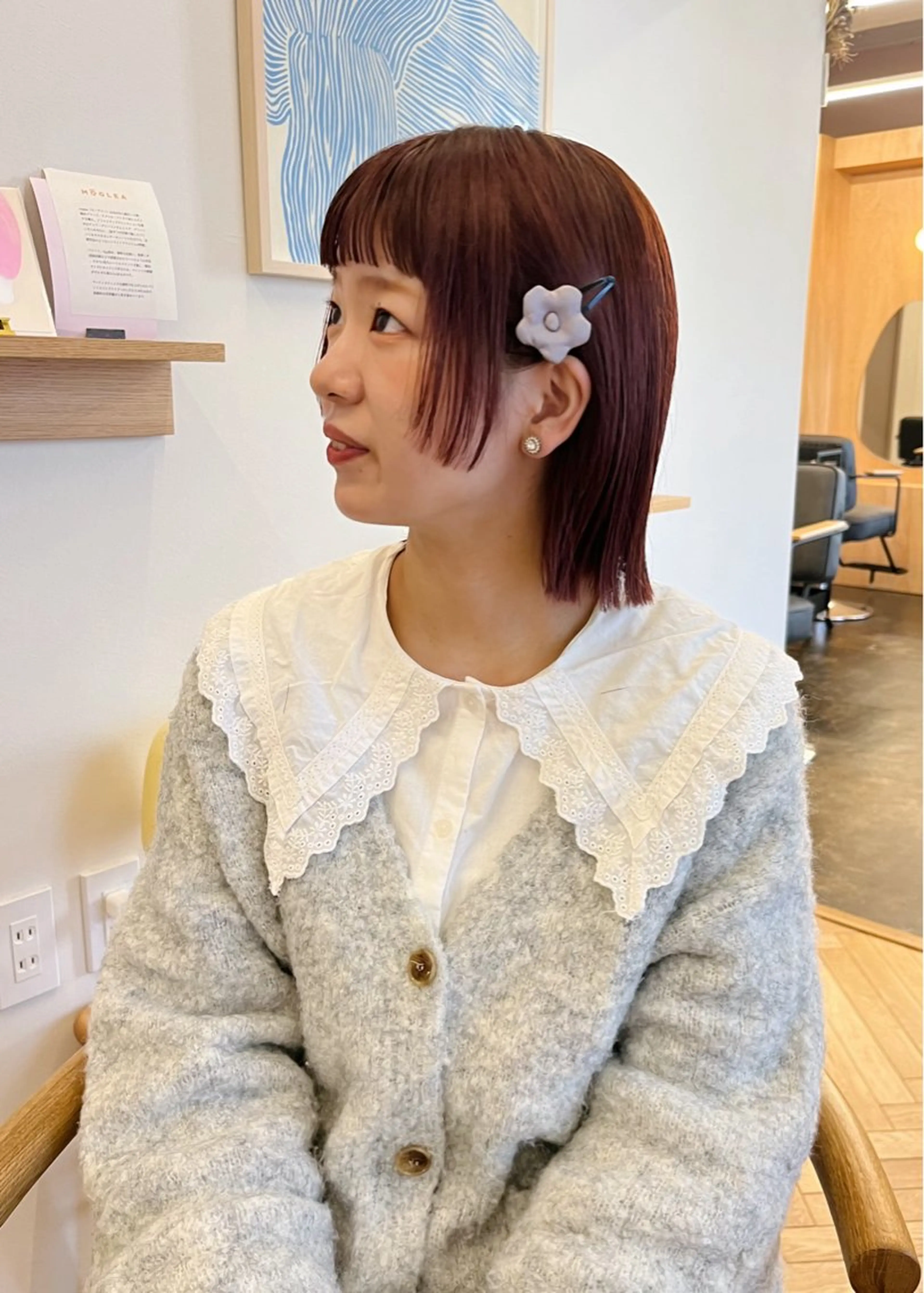 ショート カラー ヘアアレンジ ベージュカラー ブリーチ ダブルカラー ハイトーンカラー ラベンダーカラー カット ヘアカラー トリートメント 西山 紗耶香🪽 透明感カラー/ボブのヘアスタイル