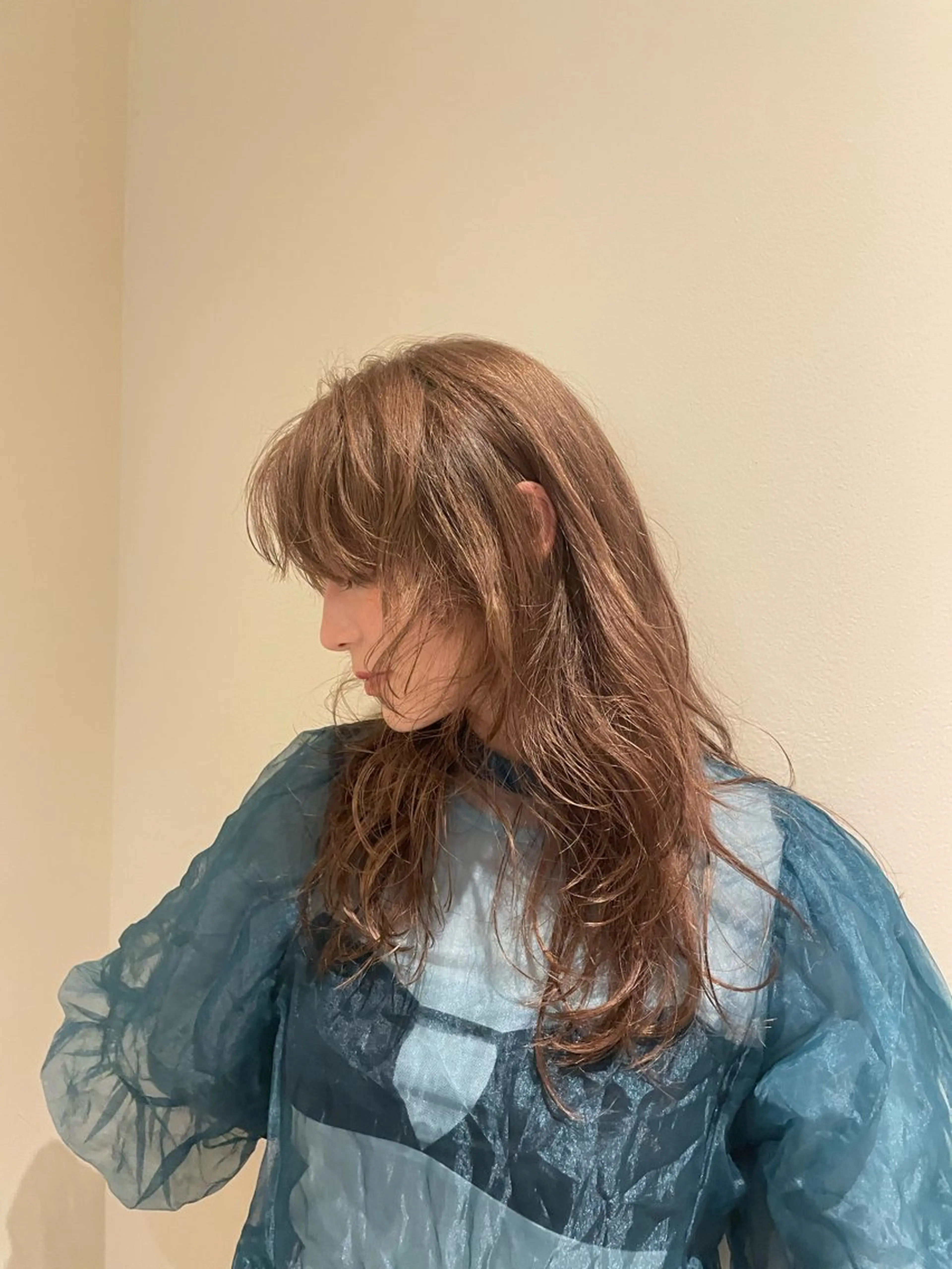 セミロング ヘアカラー ブリーチカラー/ 細川はるかのヘアスタイル