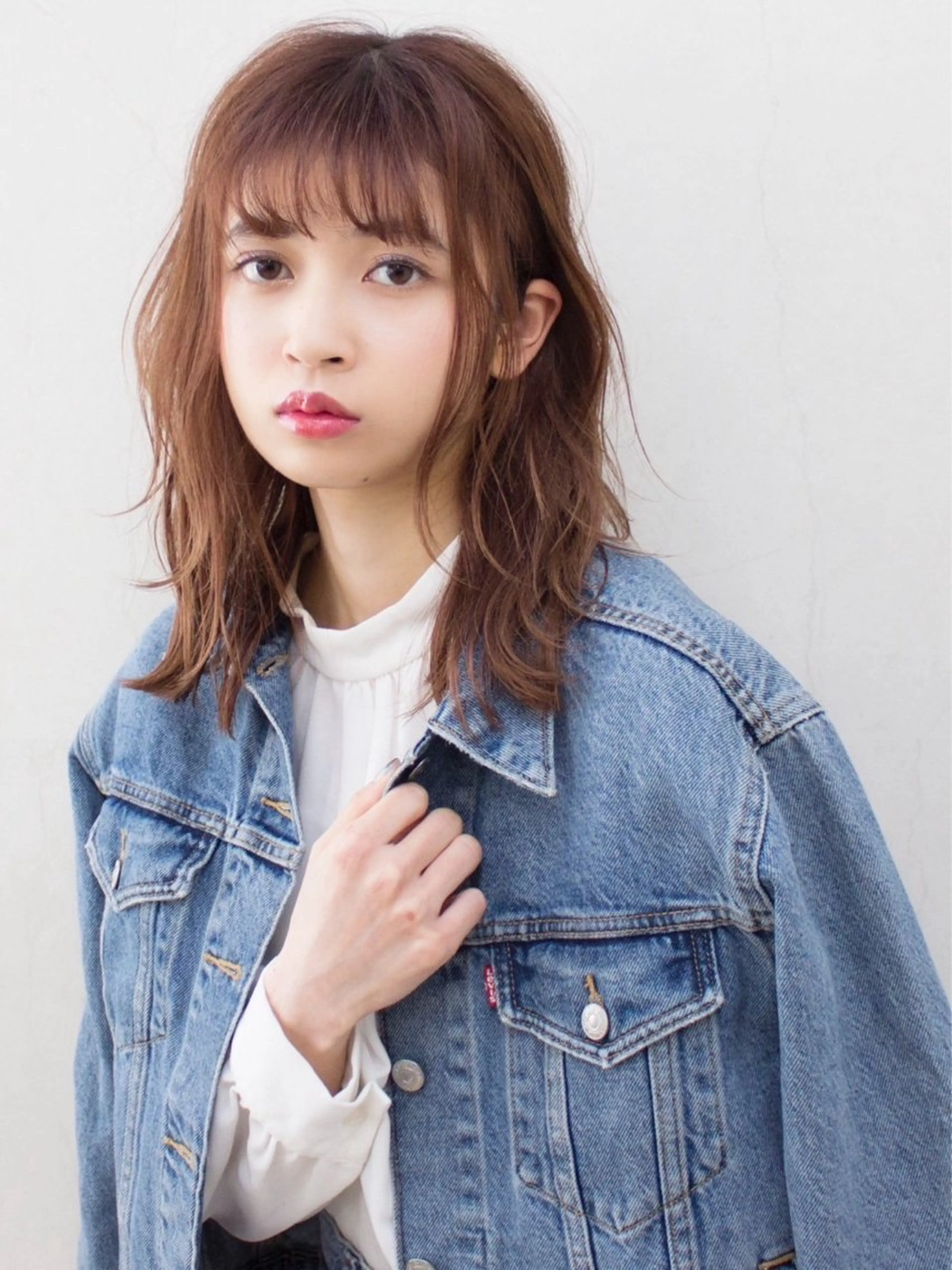 ミディアム カット ヘアカラー レベンス田町 西谷悠のヘアスタイル
