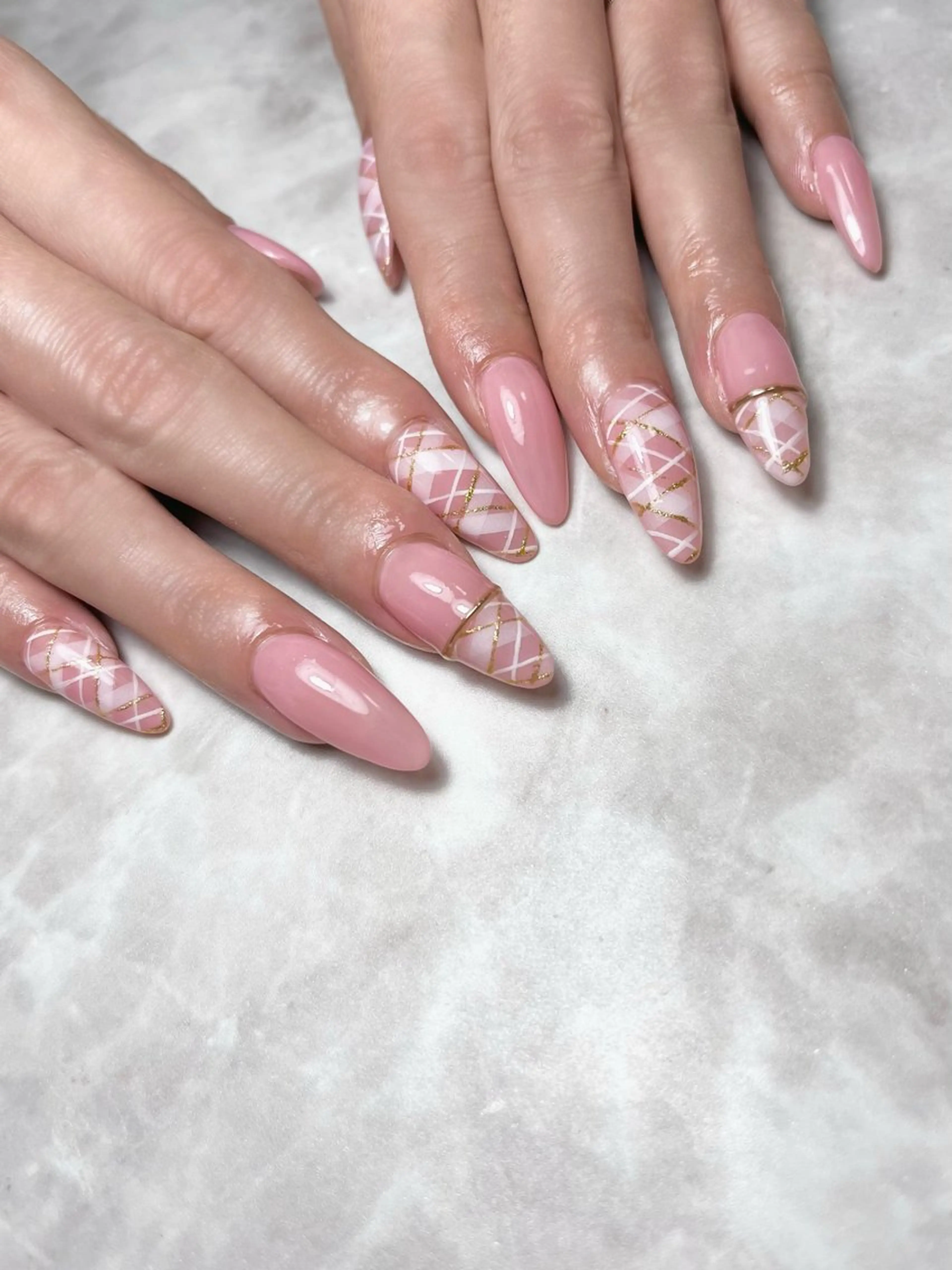 ネイル 入学式 リボン スカルプネイル ハンドネイル Nailsalon E's cafeのネイルデザイン