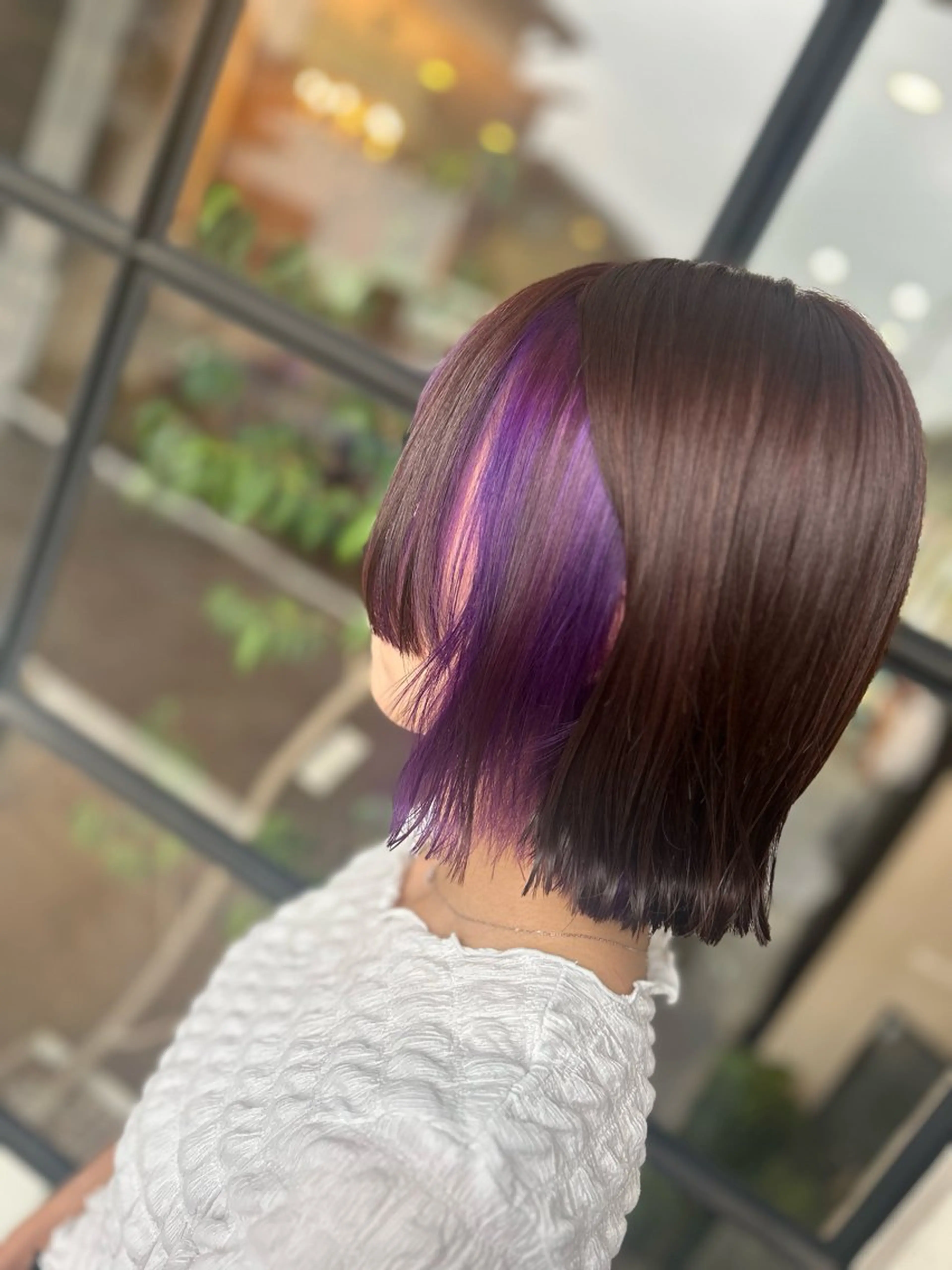 ミディアム カラー ブリーチ ブラウンカラー インナーカラー ピンクカラー ピンクブラウン カット ヘアカラー Morpho Hair Product所属・井上 花音のヘアスタイル