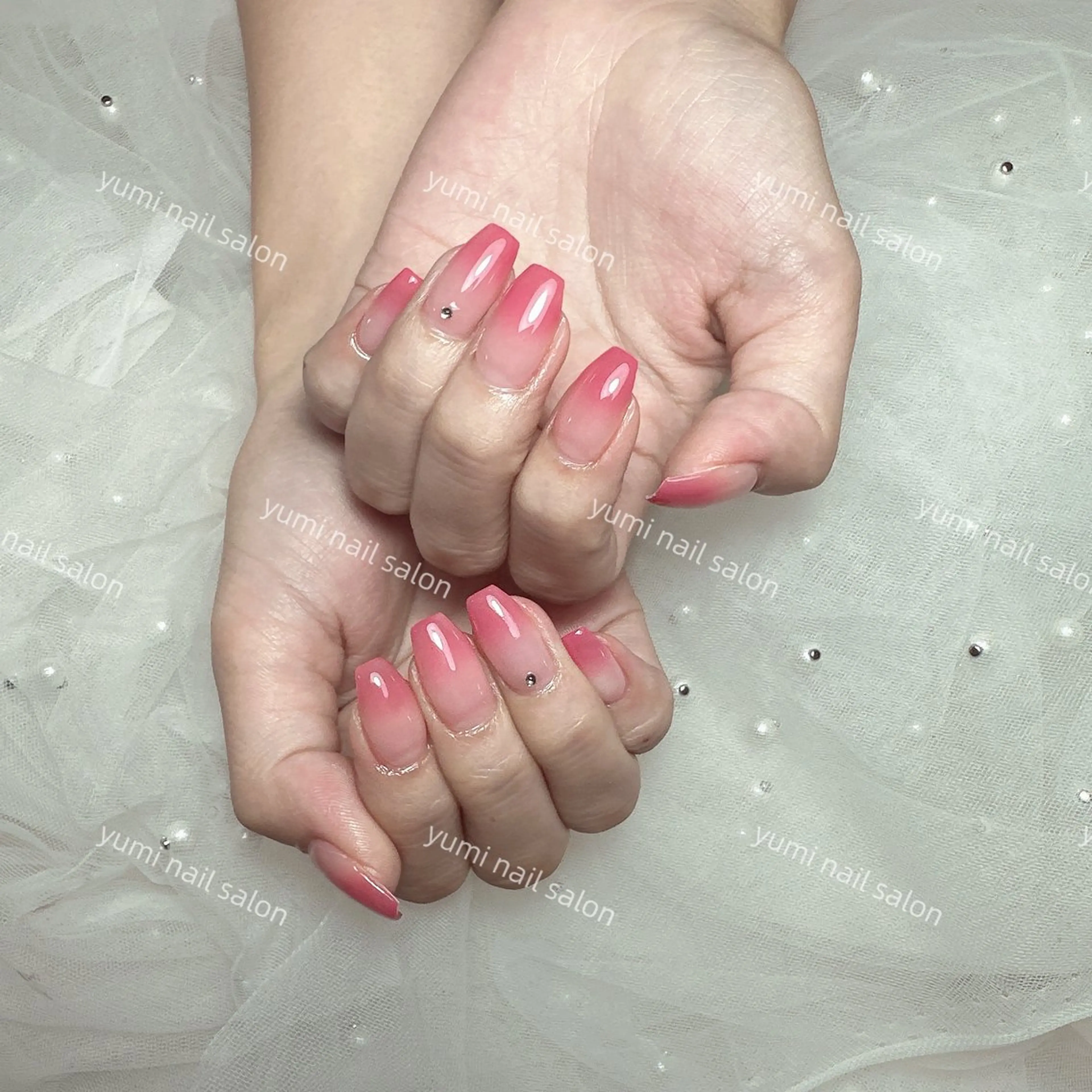 ネイル Yumi ジェル& チップ長さだしのネイルデザイン