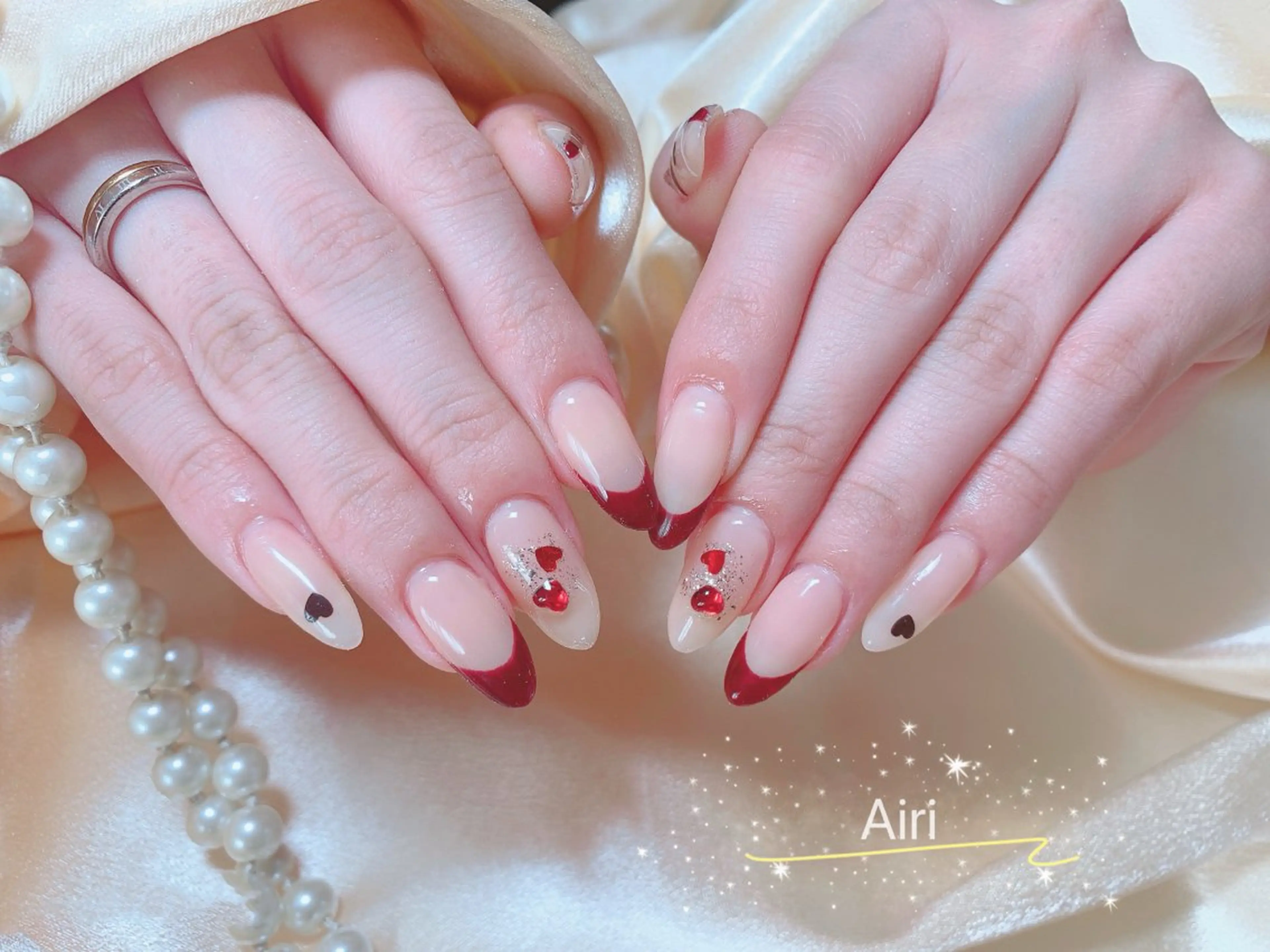 ネイル ハンドネイル ネイルサロンAiri 長さ出し·シンプルのネイルデザイン