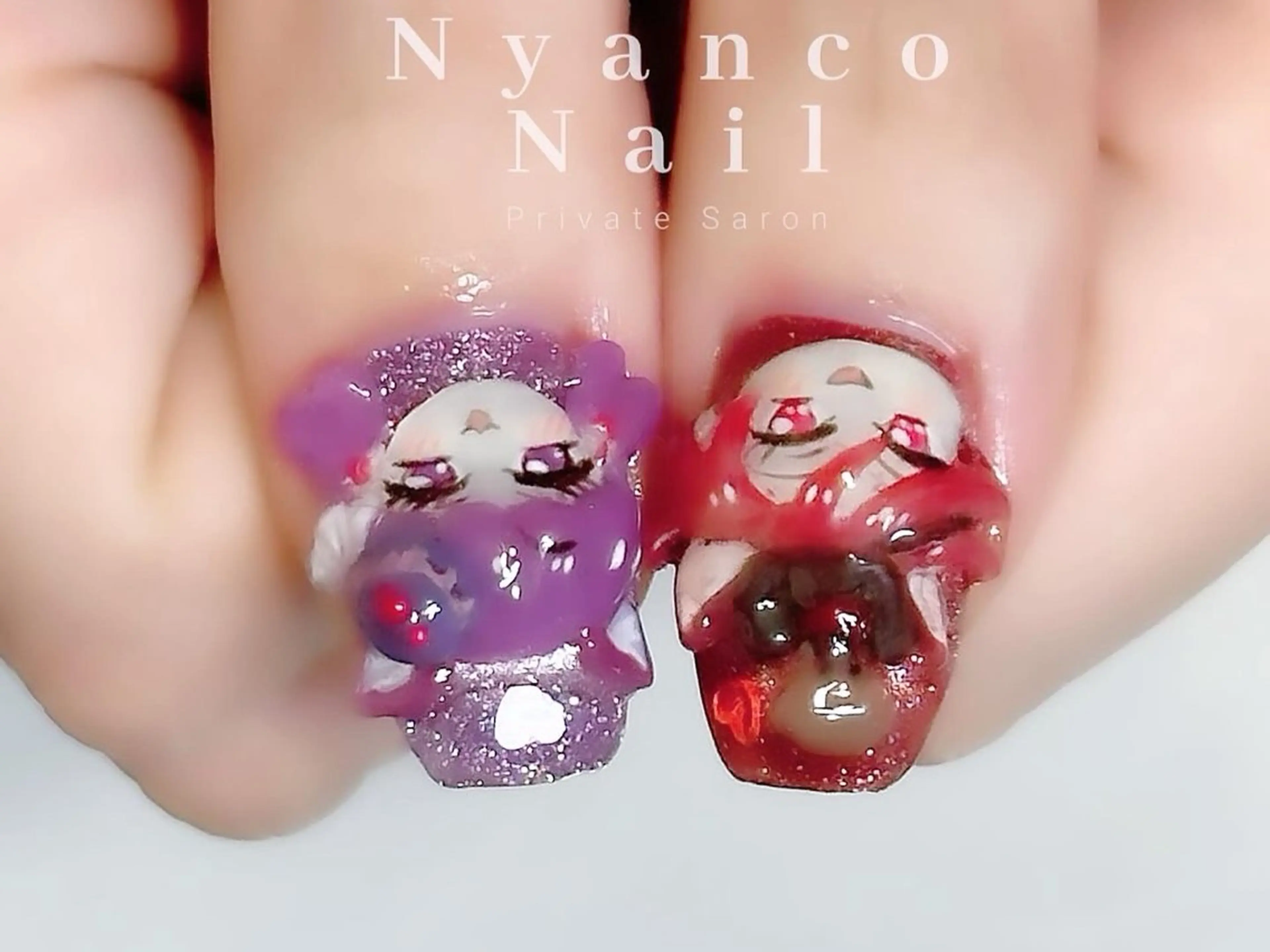 ネイル ジェルネイル キラキラネイル 冬ネイル Nyanco Nailのネイルデザイン