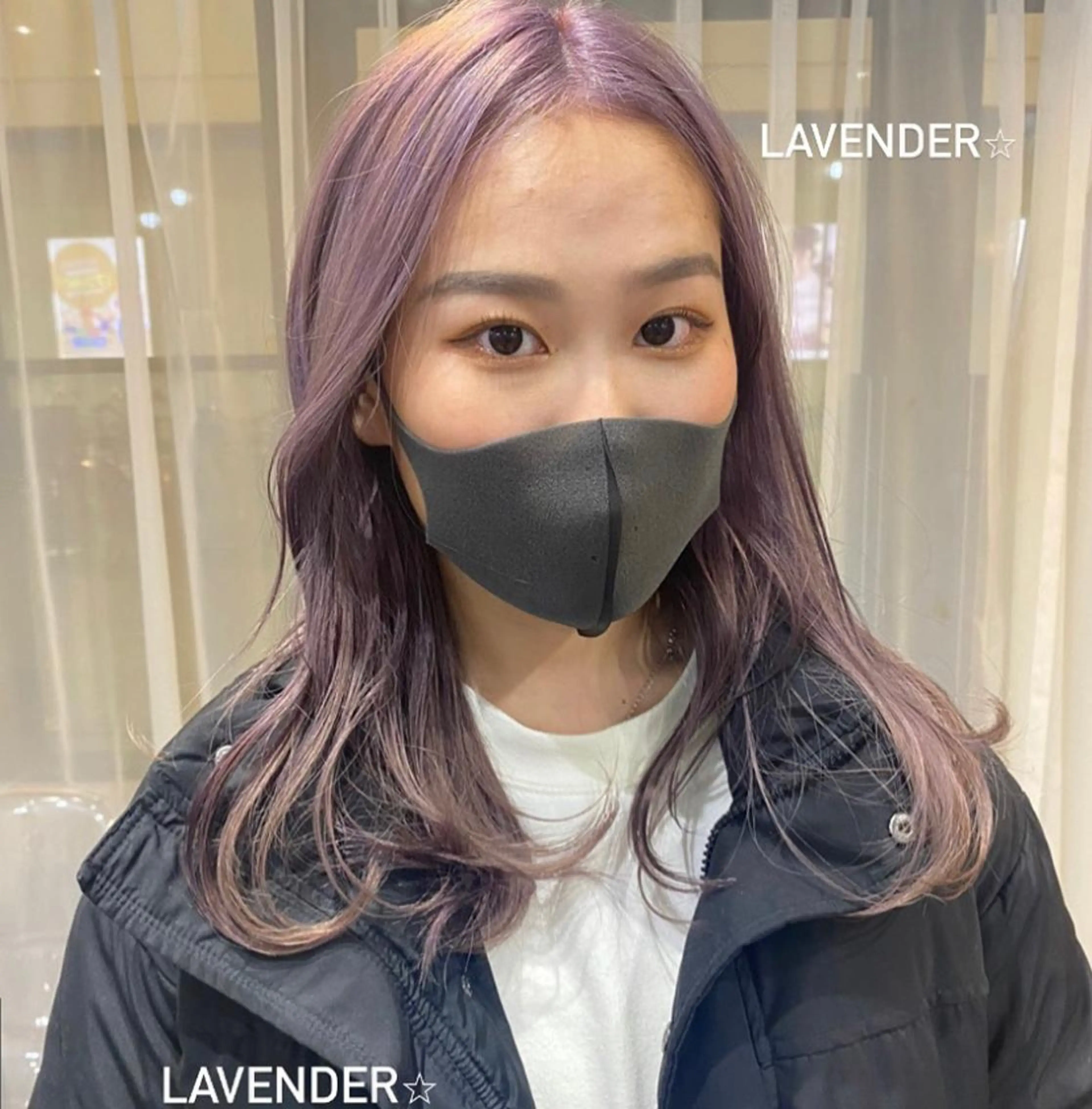 セミロング カラー パーマ ヘアアレンジ ネイル マツエク・マツパ ラベンダーカラー M所属・ハイトーン/透け感 カラー🎀真香のヘアスタイル