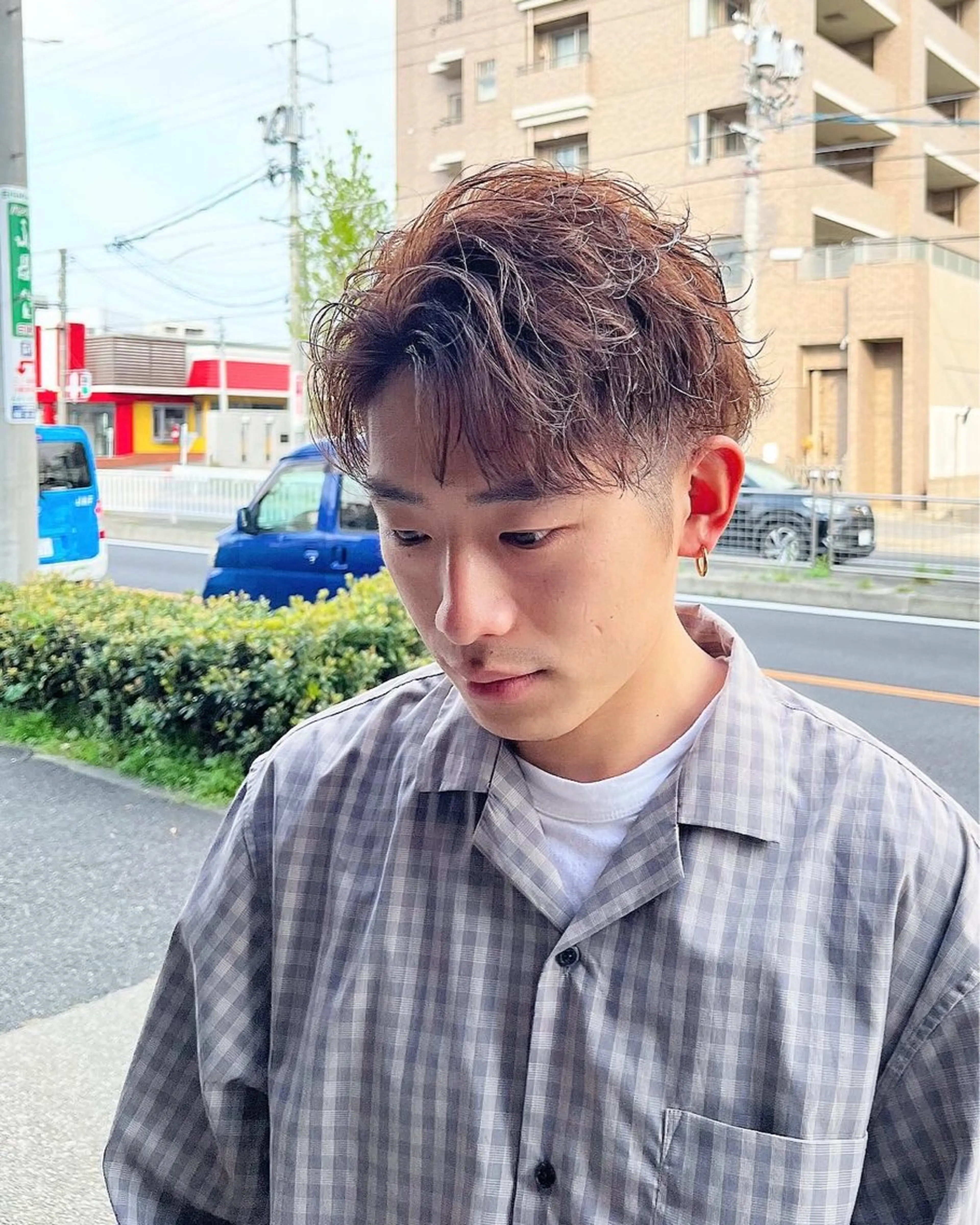 ショート パーマ メンズ メンズパーマ カット パーマ mulum所属・ボブパーマ/ ウルフパーマ原科🪴のヘアスタイル