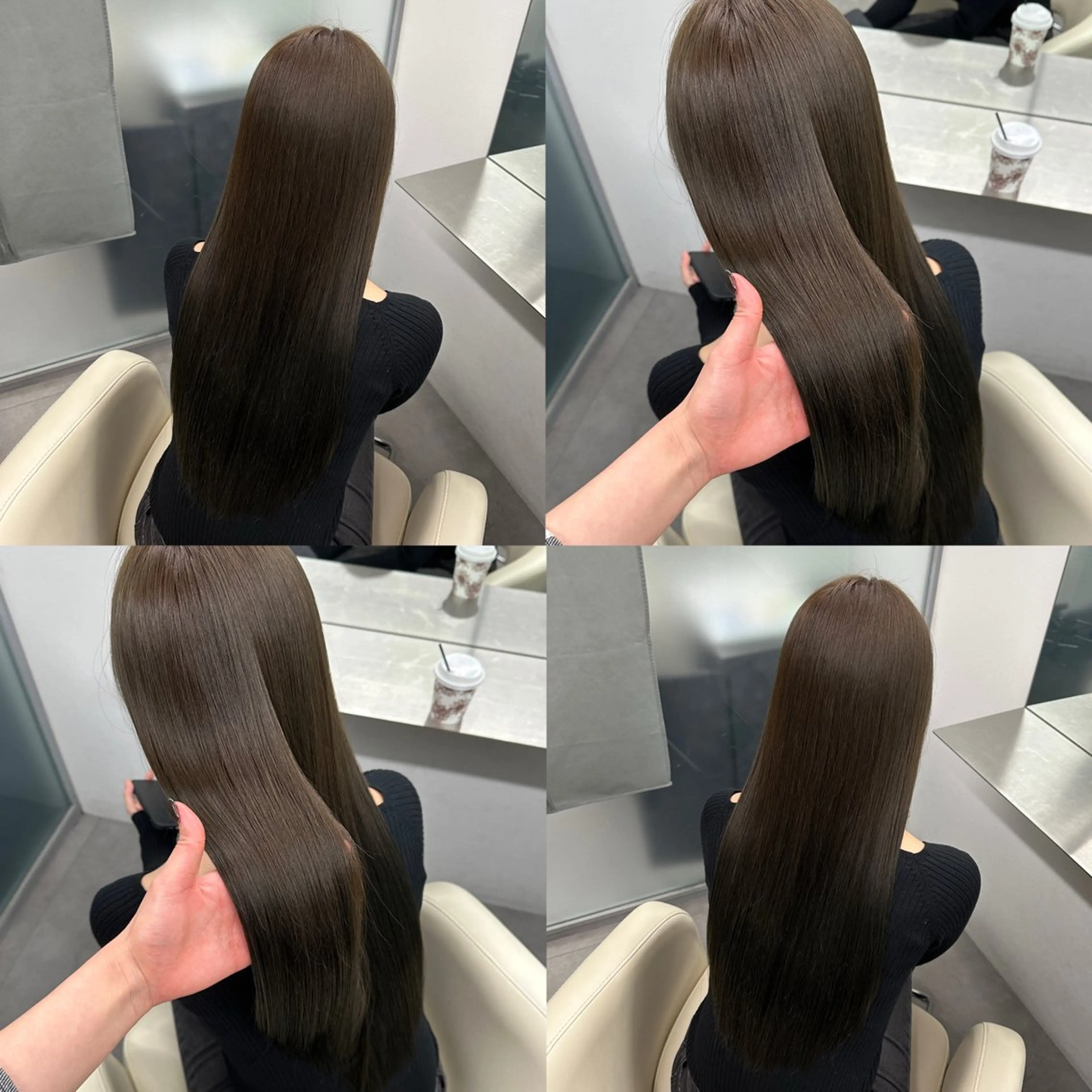 ロング カラー 韓国風ヘア 小顔カット 江坂トレンド韓国風 髪質改善shinoのヘアスタイル