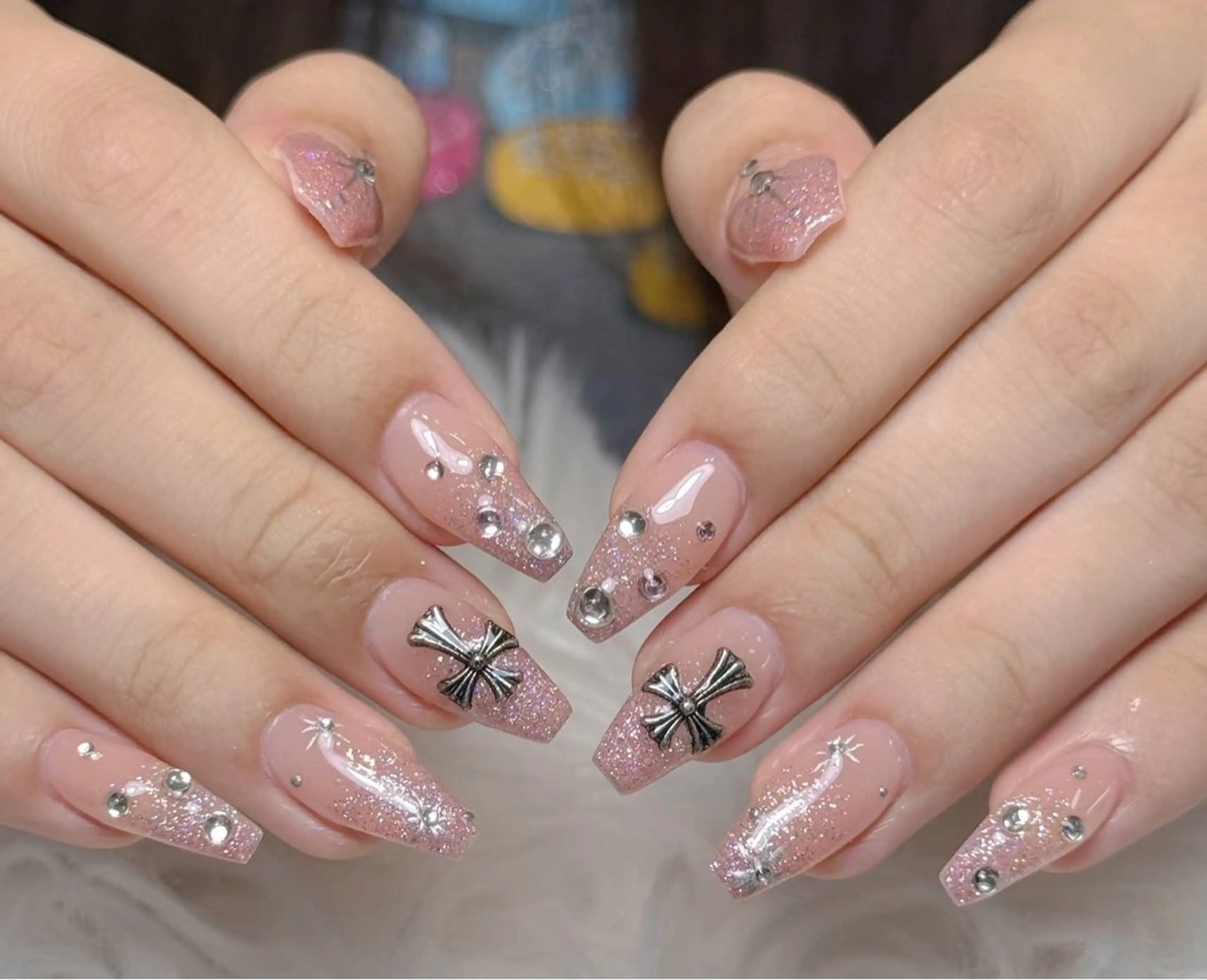 ネイル フレンチネイル ジェルネイル キラキラネイル 韓国ネイル マグネットネイル ハンドネイル Julli nail studio所属・Julli NailStudioのネイルデザイン