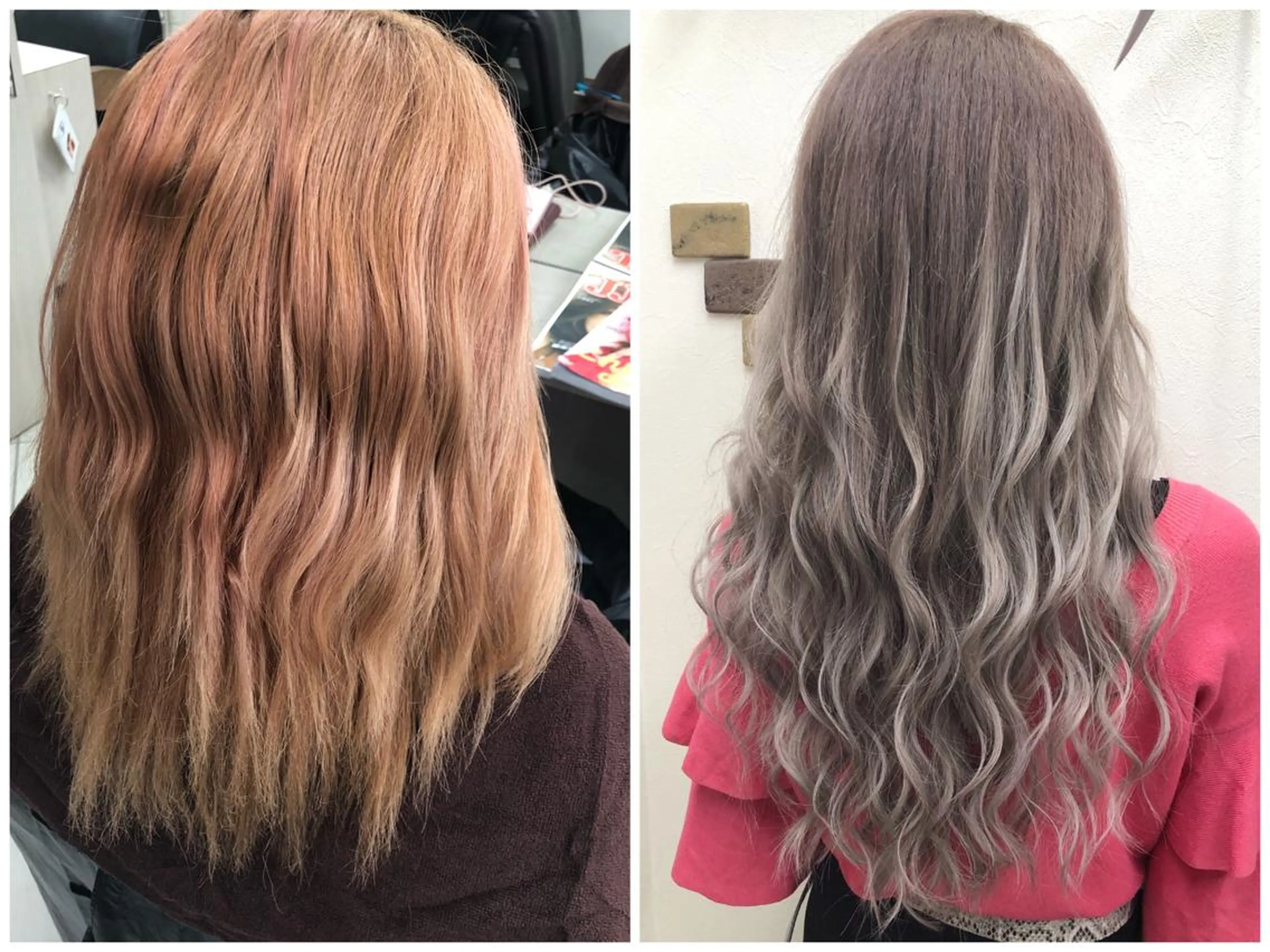 セミロング カラー ヘアアレンジ シールエクステ アッシュ グラデーションカラー エクステ ヘアカラー トリートメント エクステ KEISUKE/カラ ー🐶シールエクステのヘアスタイル