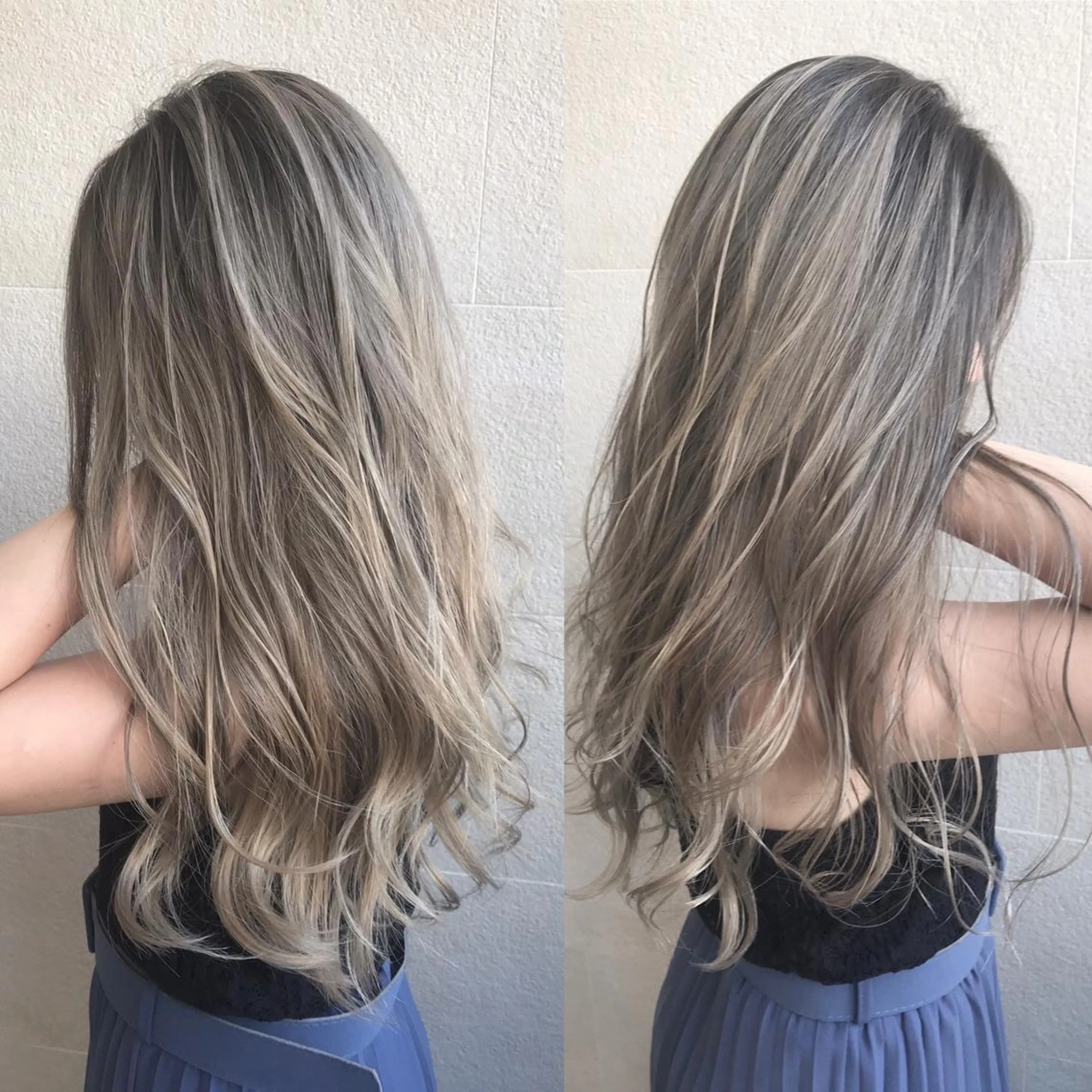 ロング カラー バレイヤージュ レイヤーカット 森本 笑のヘアスタイル