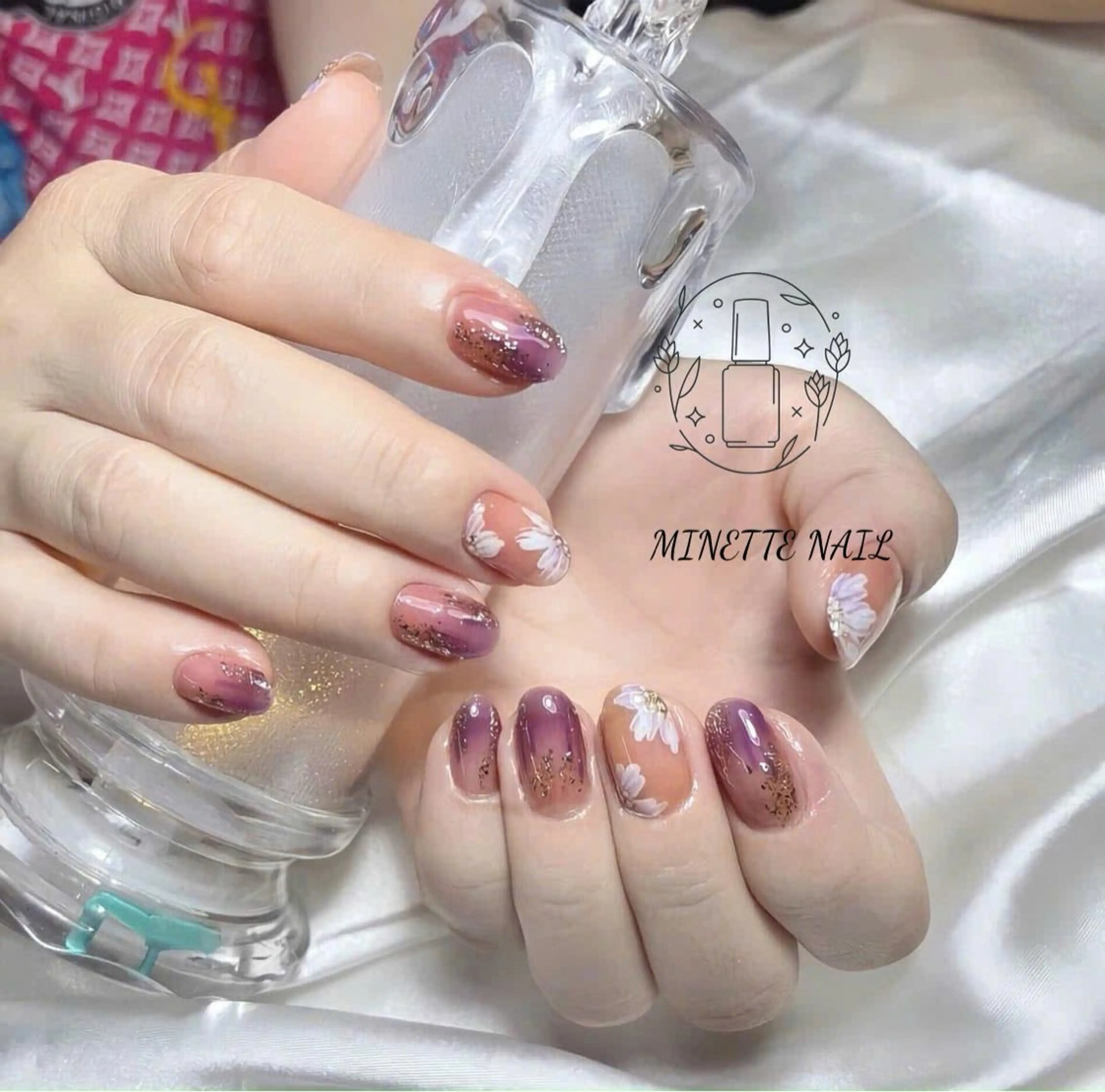 ネイル アートネイル フラワーネイル フレンチネイル ジェルネイル グラデーション ハンドネイル Minette Nail 池袋(ミネットネイル)所属・Minette Nailのネイルデザイン