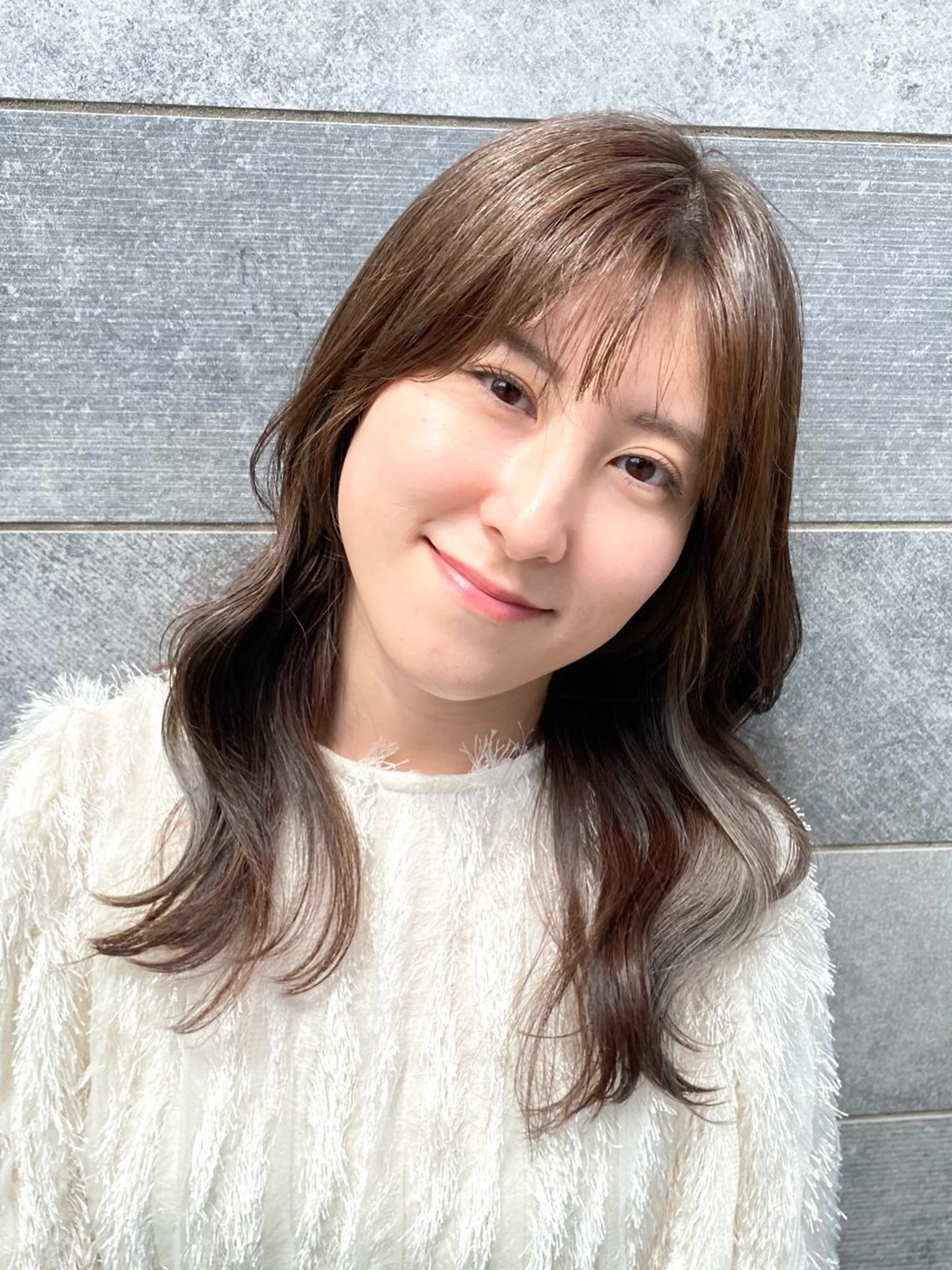 ミディアム カラー カット ヘアカラー トリートメント 髪質改善水素TR× レイヤーカット/熊澤のヘアスタイル