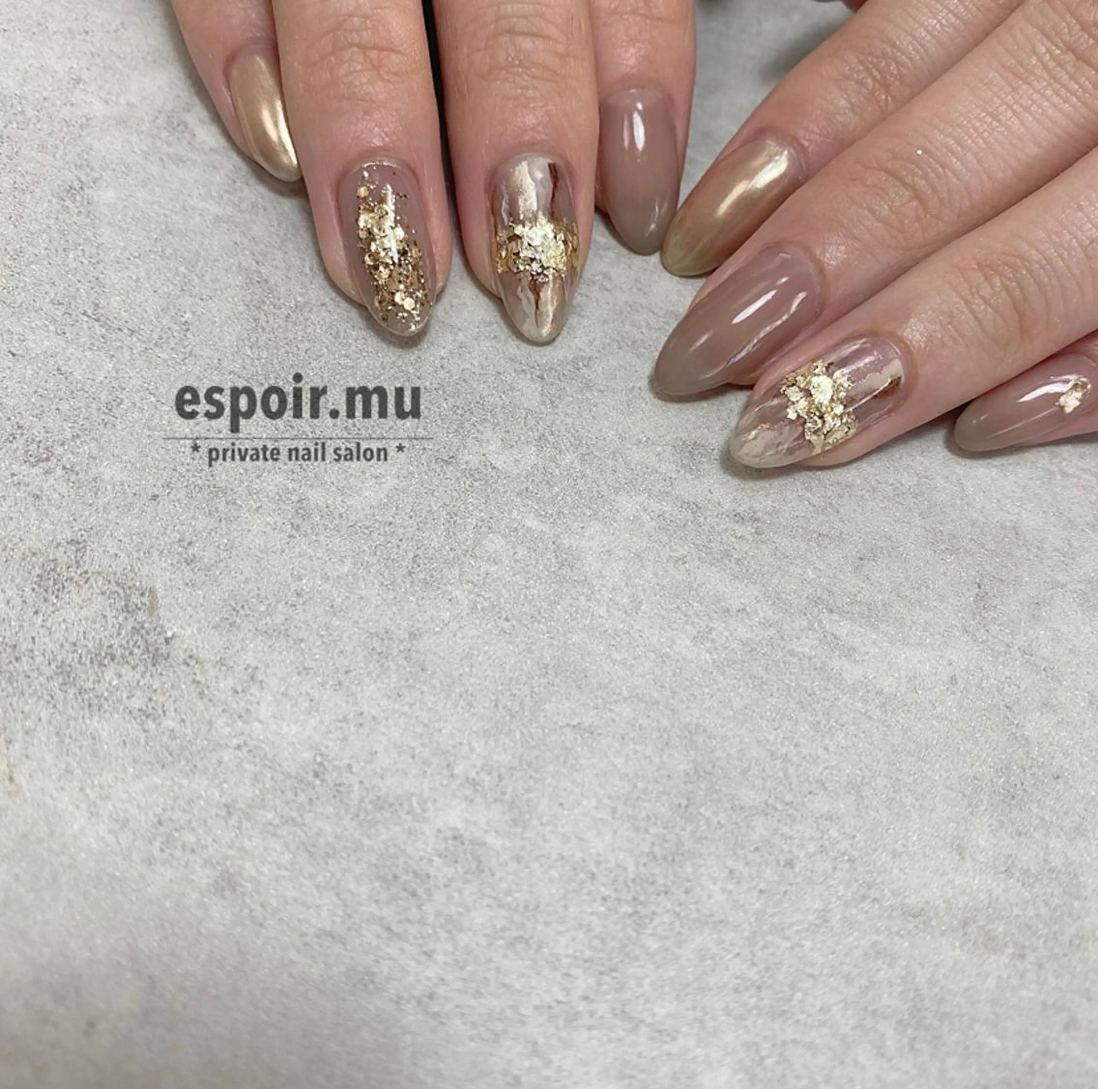 ロング ネイル espoir. muのネイルデザイン