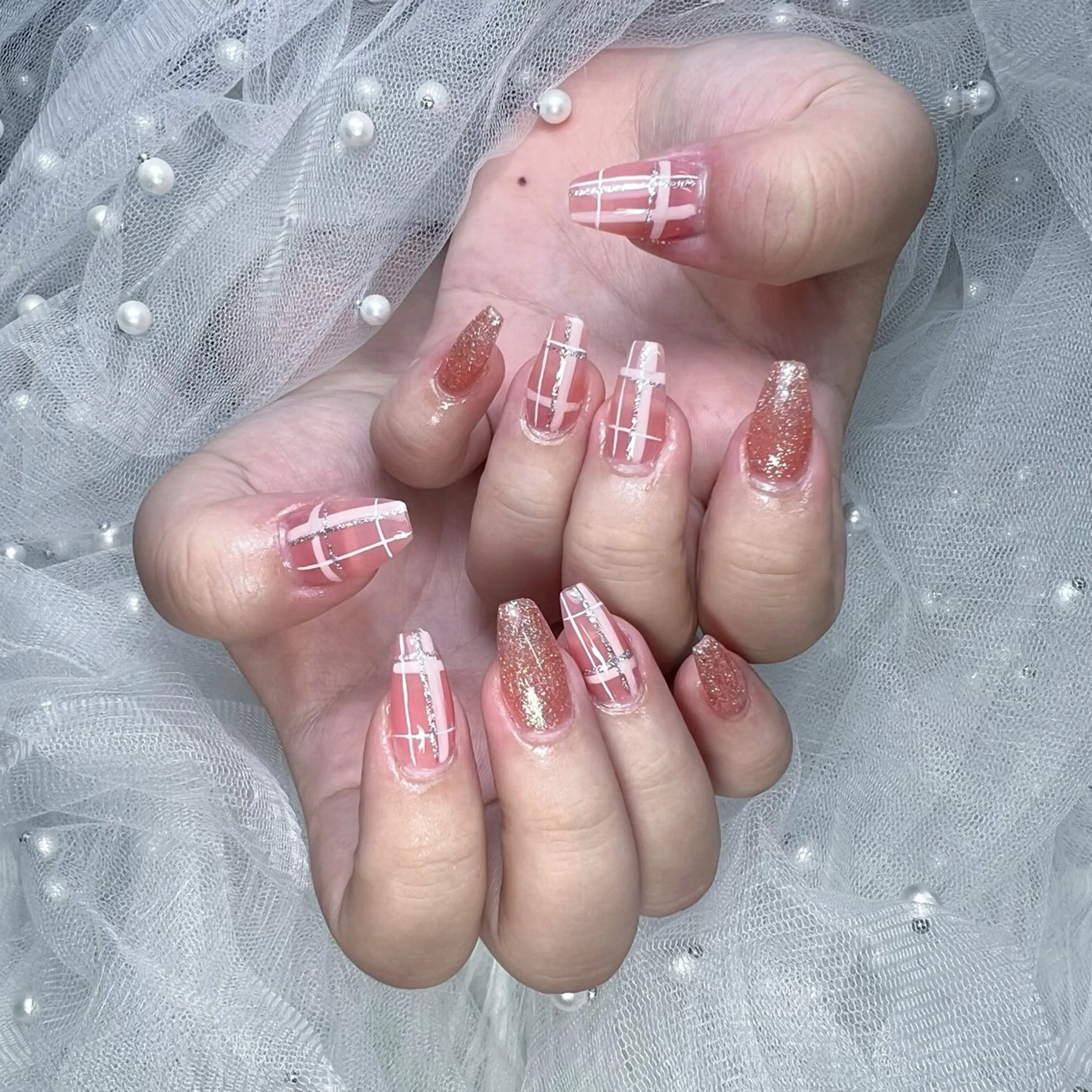 ネイル アートネイル ジェルネイル キラキラネイル 持ち込み シンプルネイル ハンドネイル ハンドケア ぱん ちゃんのネイルデザイン