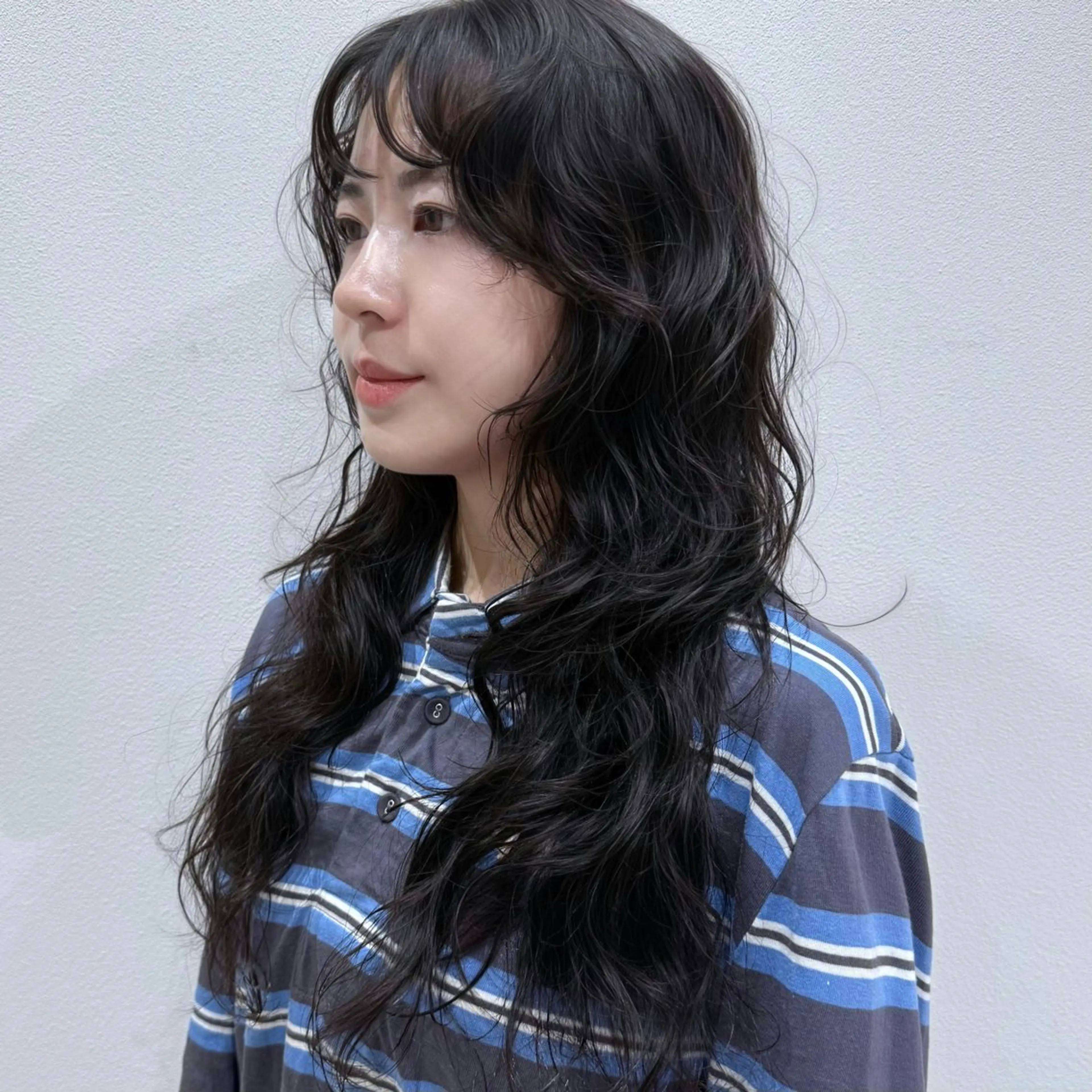 ロング パーマ ヨシンモリ 韓国風ヘア レイヤーカット ロング デジタルパーマ カット パーマ ニシダヒカリ🌙 髪質改善×似合わせのヘアスタイル