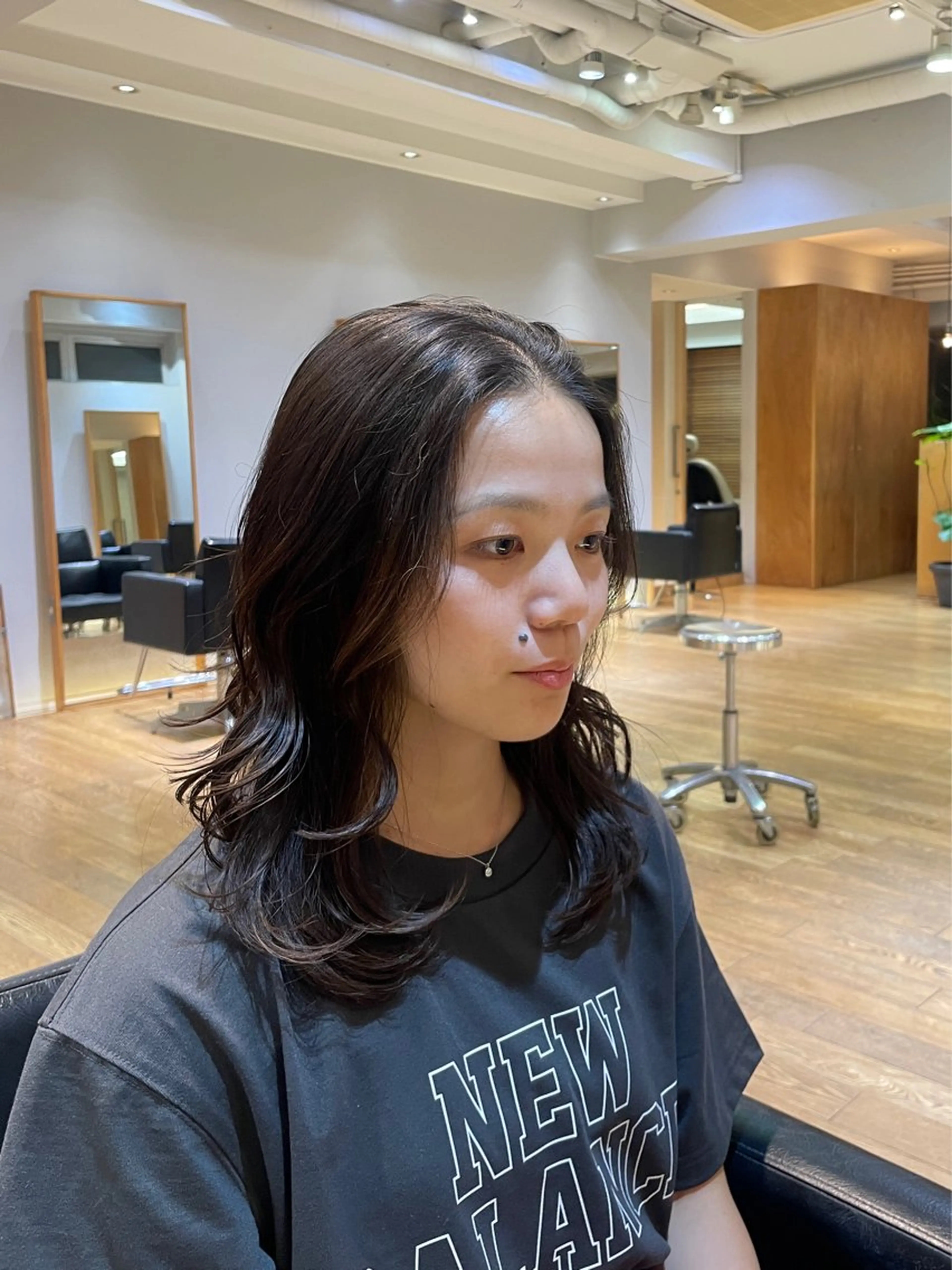 ミディアム レイヤーカット トリートメント カット mixパーマ/暖色 カラー/ひかるのヘアスタイル