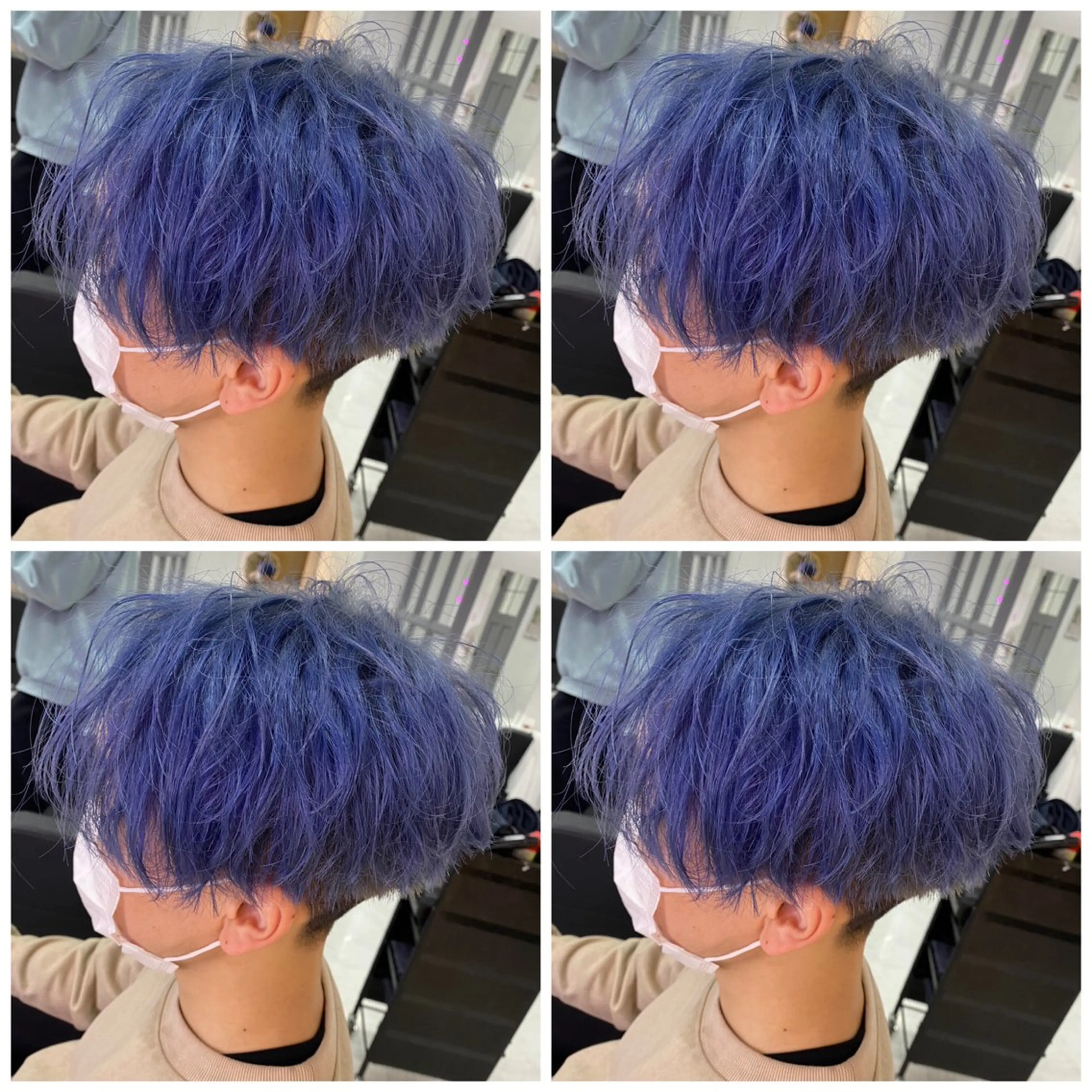 ミディアム カット ヘアカラー トリートメント メンズパーマ×ブリー チ/NORIのヘアスタイル