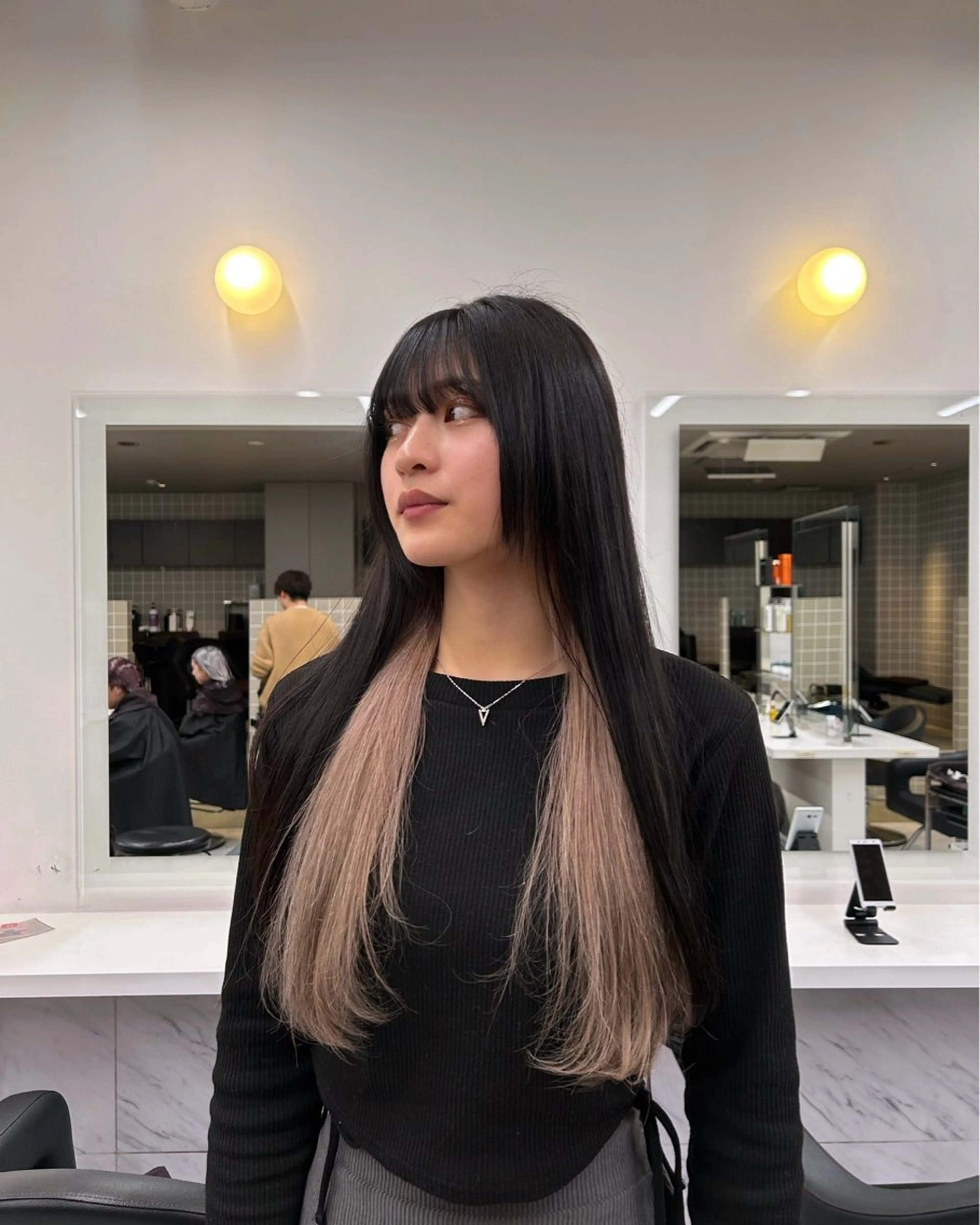 カラー ヘアカラー トリートメント beige🤎ダブル カラー/レイヤー🧸のヘアスタイル