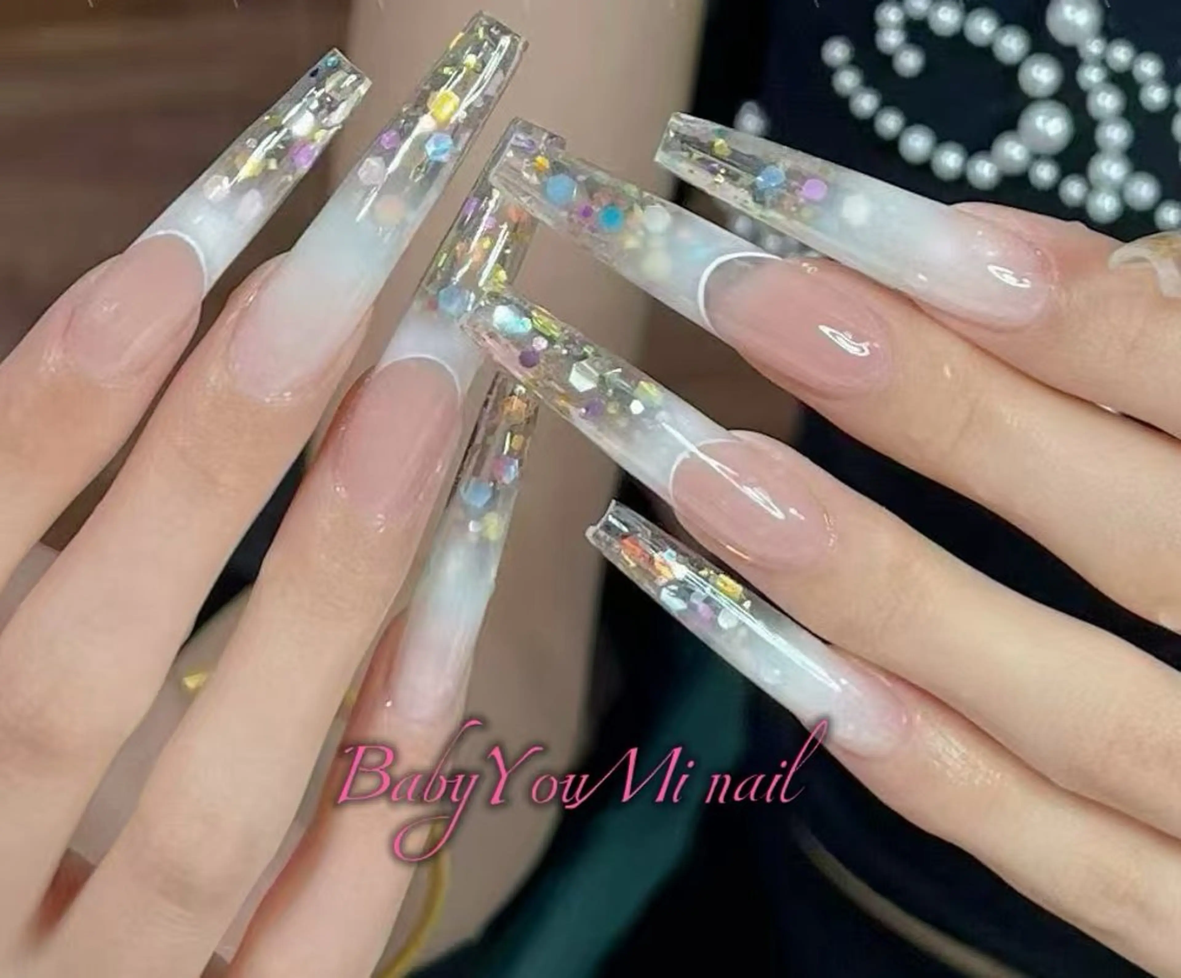 ネイル オーロラネイル フラワーネイル フットネイル フレンチネイル ジェルネイル ハンドネイル BabyYouMi nailのネイルデザイン
