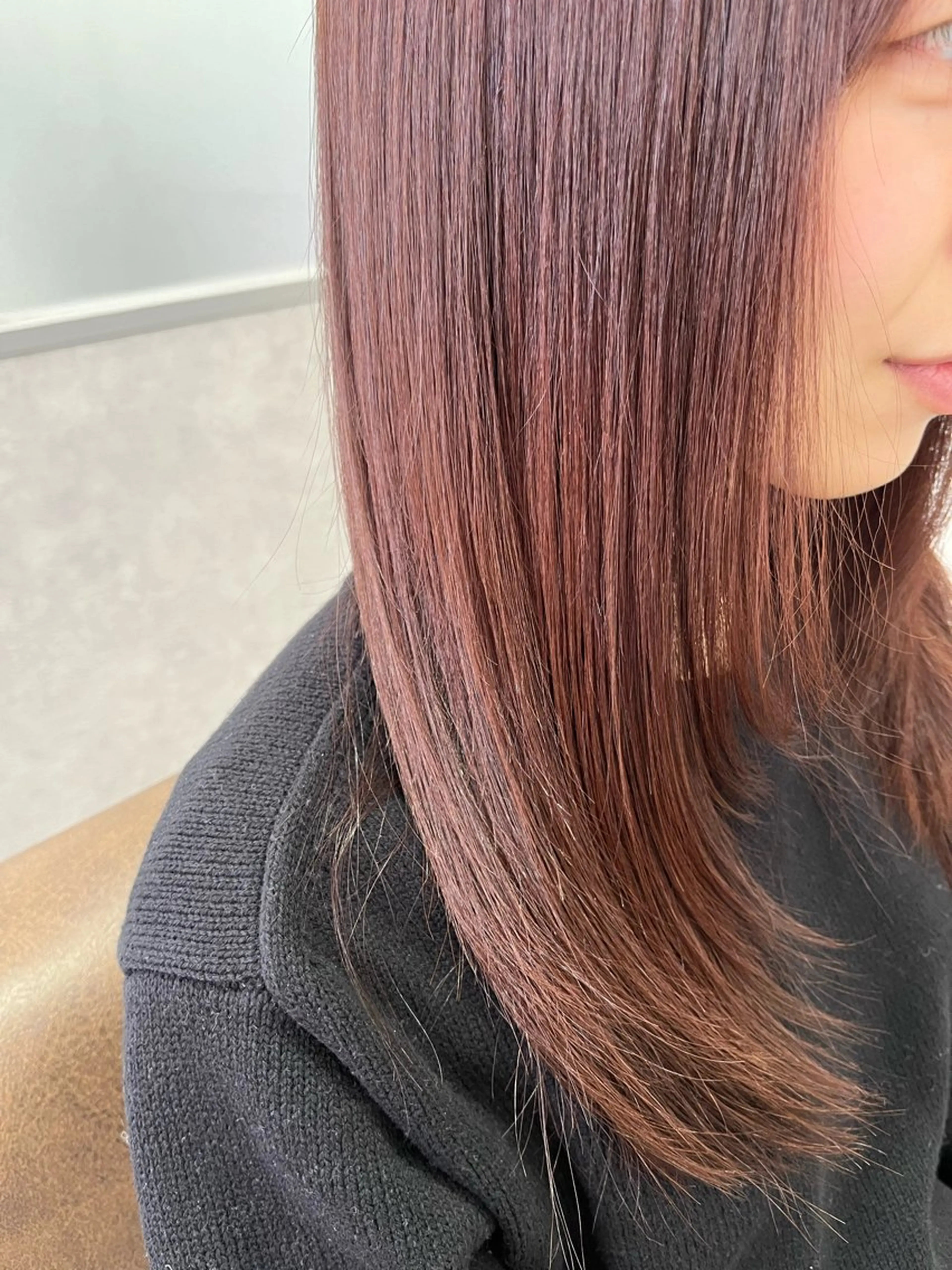 セミロング カット ヘアカラー トリートメント 暖色＊ベージュ ＊くらたあやかのヘアスタイル