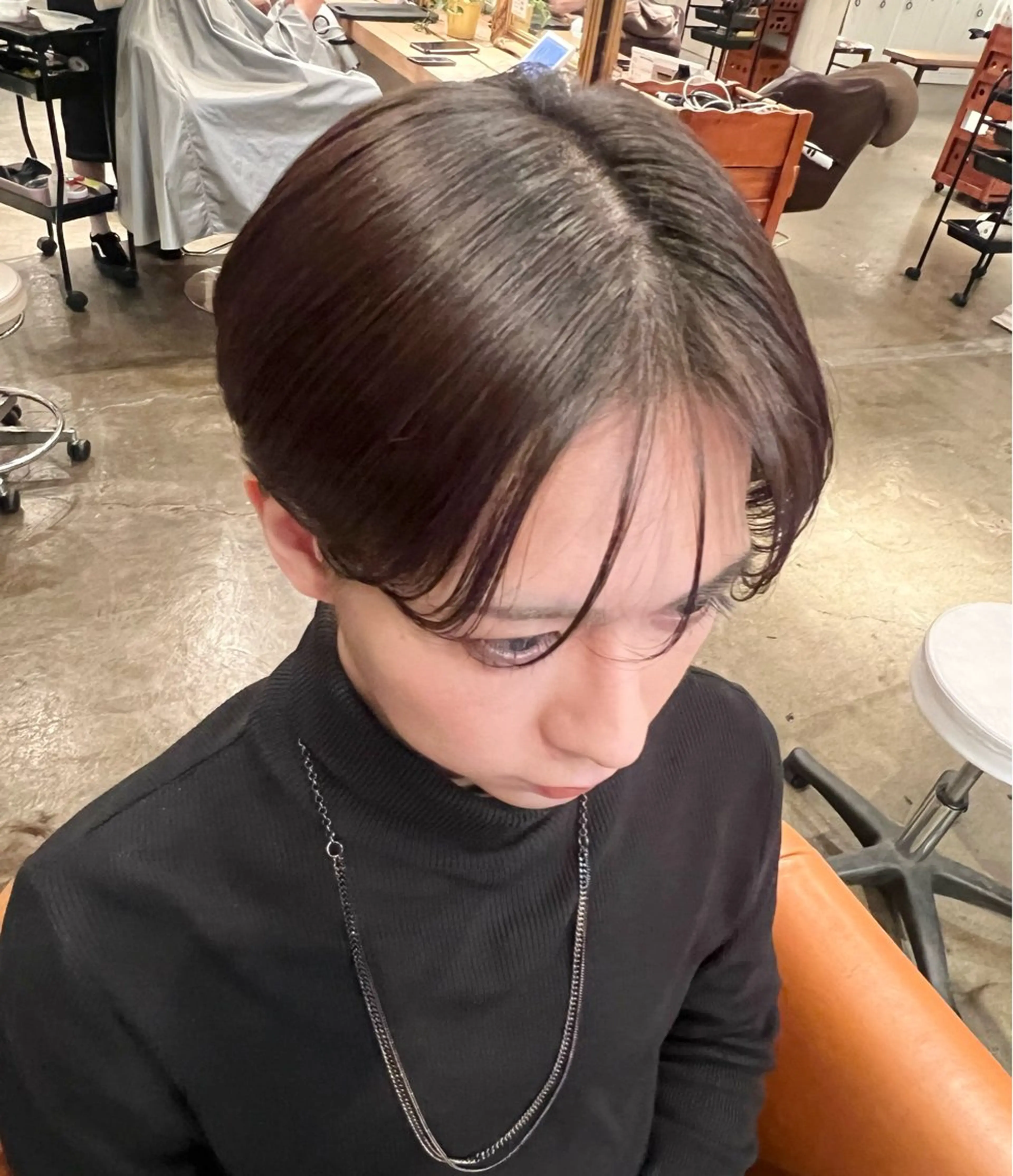 ショート メンズ マッシュ シースルーバング ショートヘア 銀座/ダブルカラー/ レイヤーカット/高梨のヘアスタイル