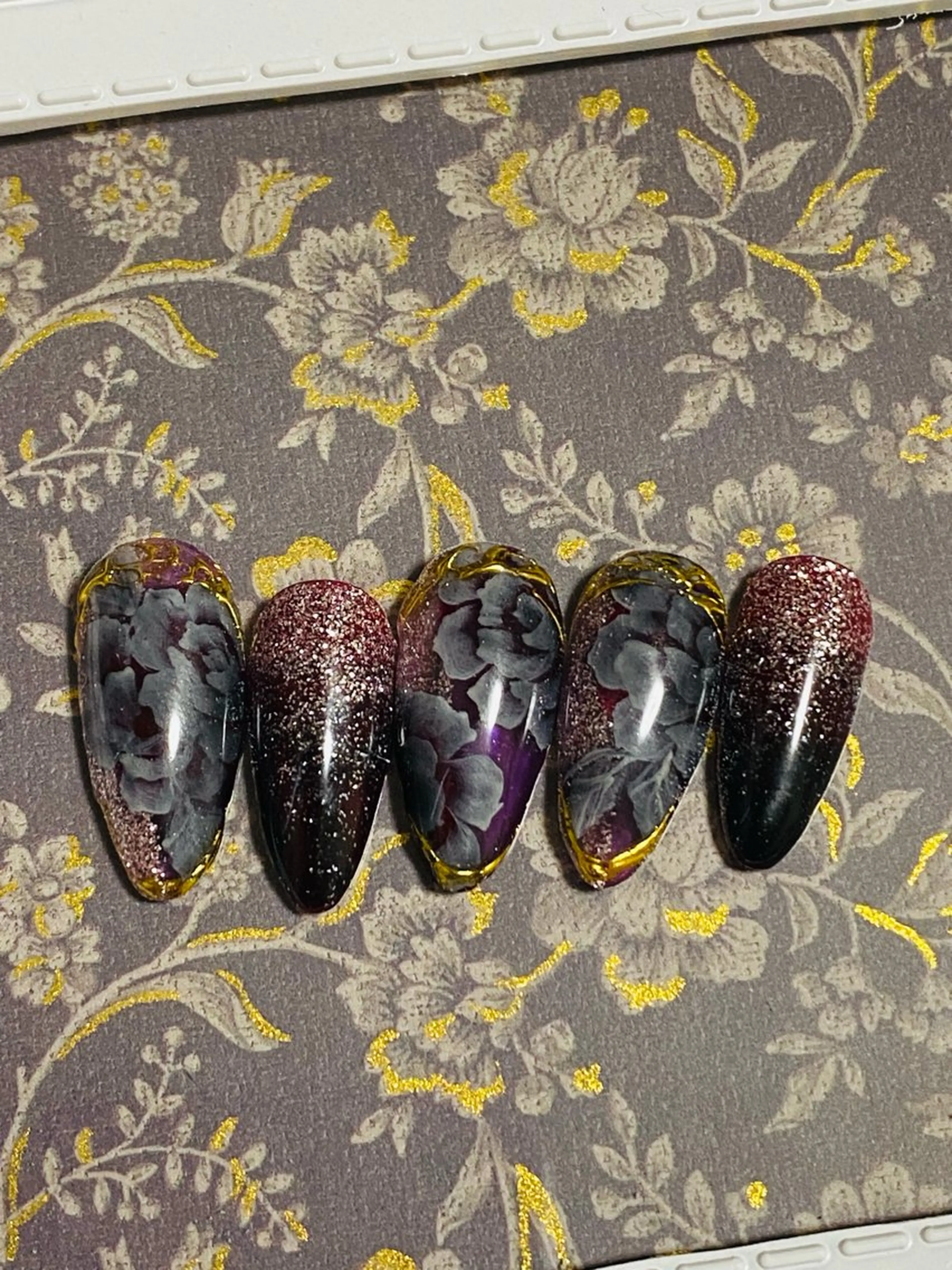 ネイル フラワーネイル グラデーション 自宅ネイルサロン ♦️nuance♦️のネイルデザイン