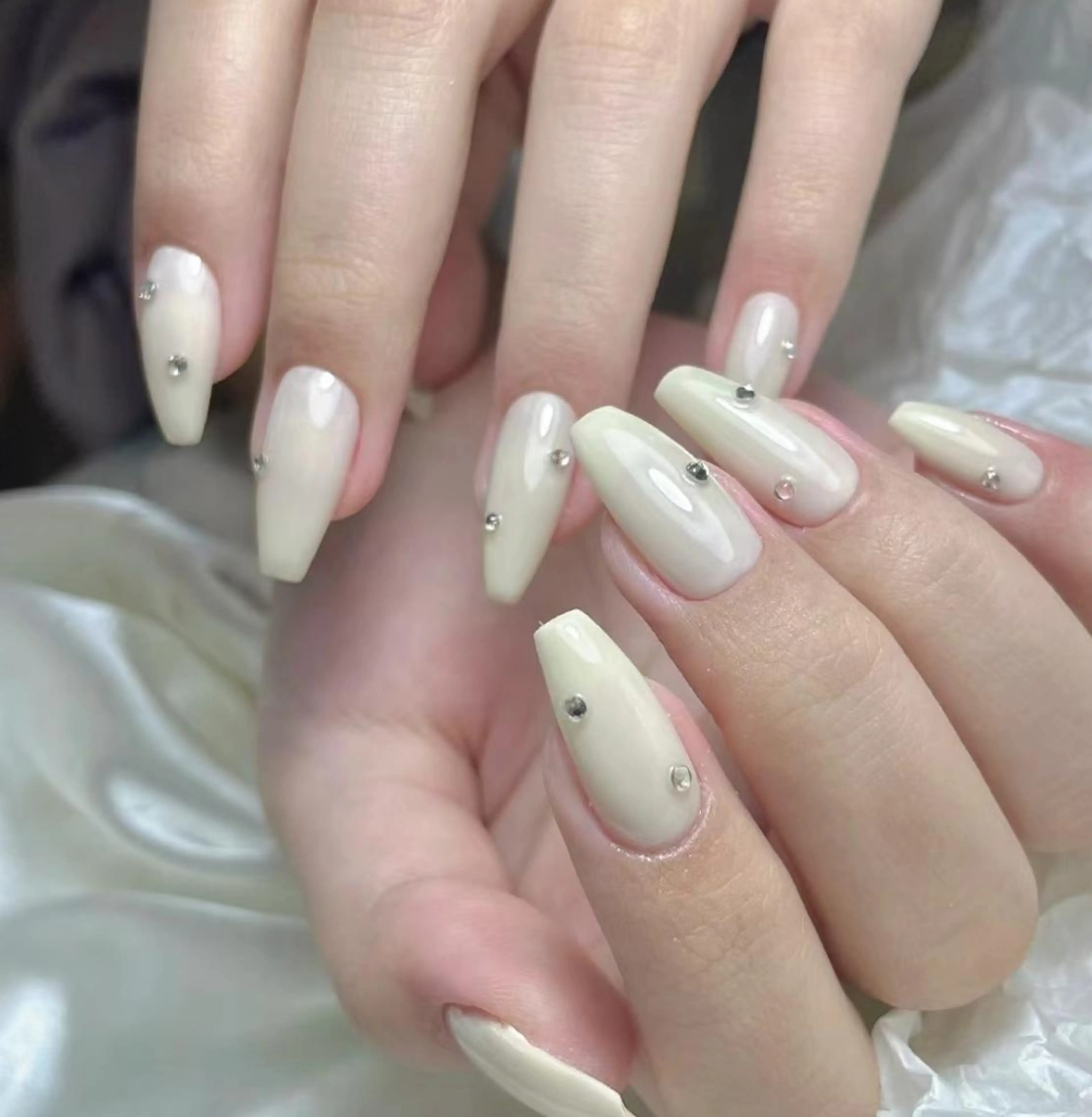 ネイル アートネイル 長さ出し ネイルチップ Queens テイのネイルデザイン