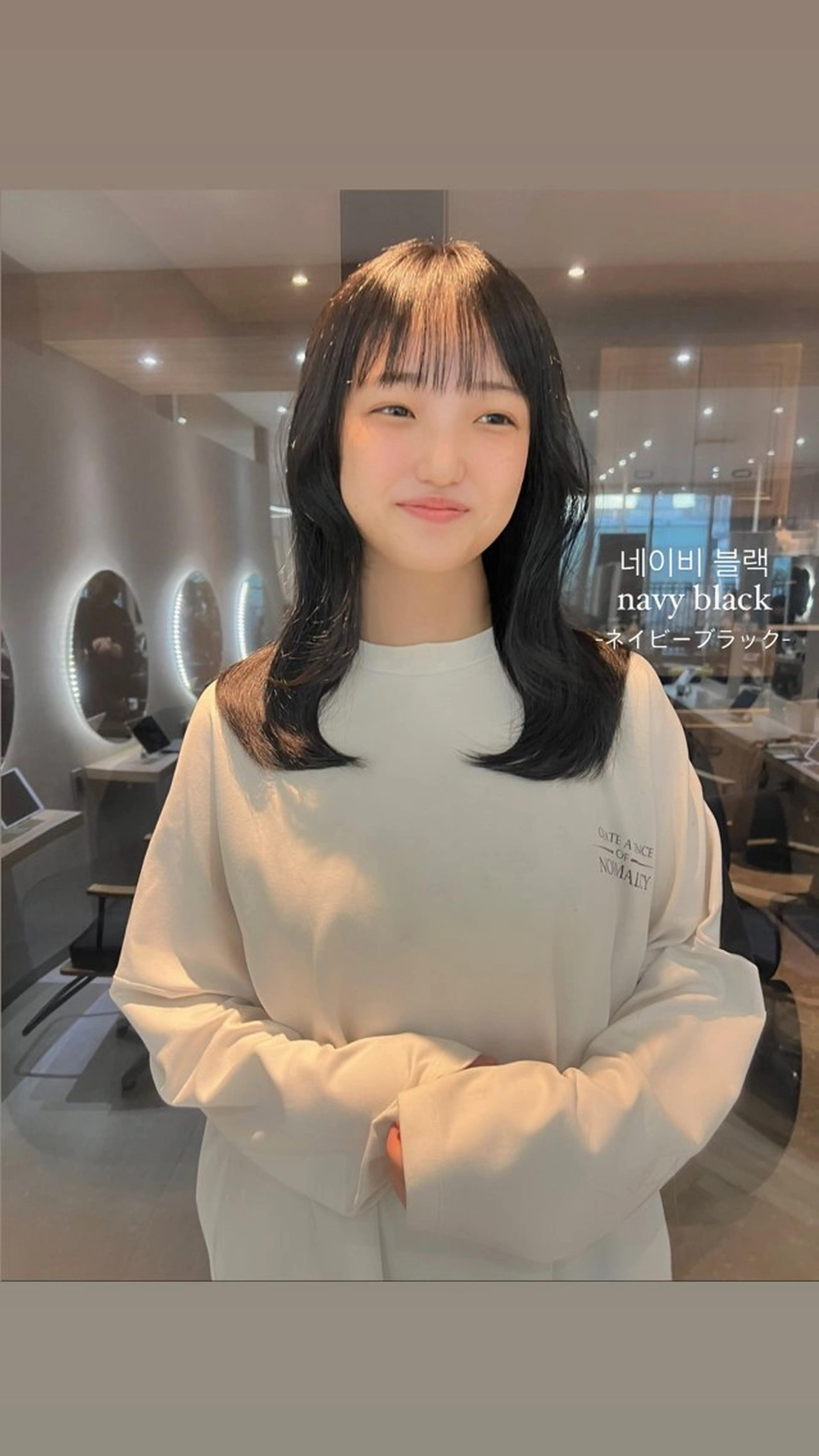 セミロング カラー 髪質改善 韓国風ヘア カット ヘアカラー トリートメント 韓国🇰🇷レイヤー おくれ毛/顔まわりのヘアスタイル