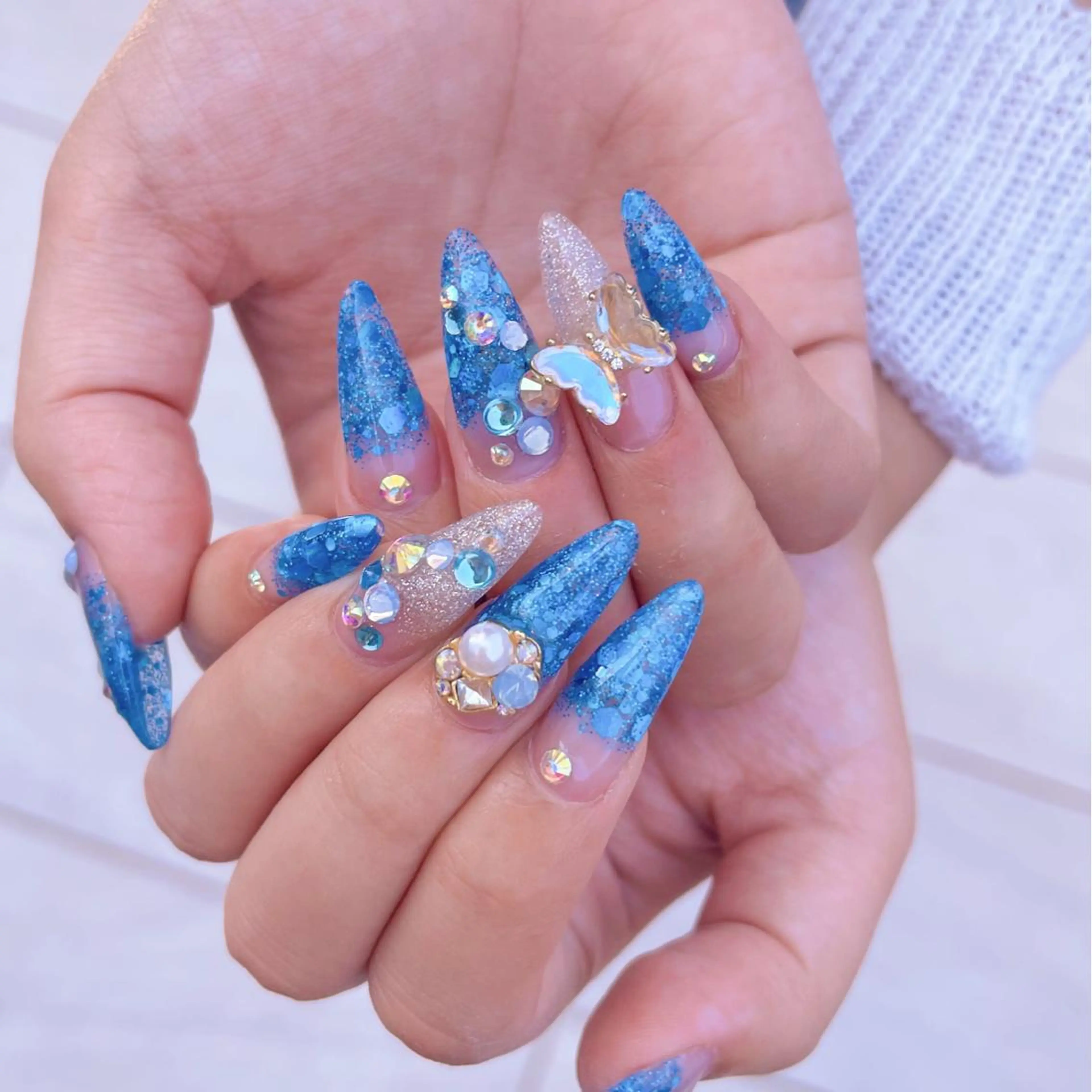 M-STYLE ネイルアート筆 青 M-STYLE ネイルアート筆 青 M-STYLE ネイルアート筆 青 - ネイル