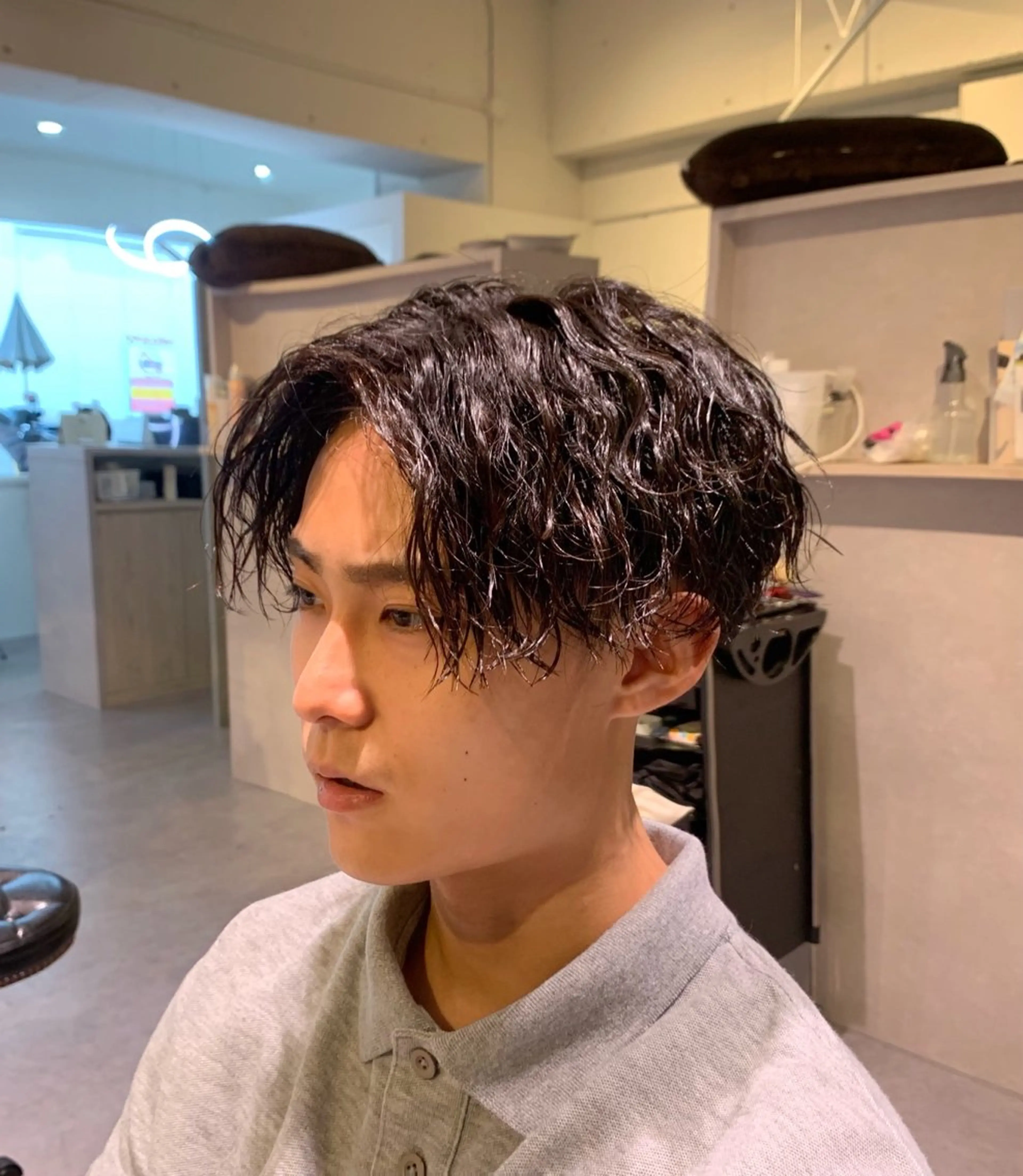 パーマ メンズ 濱口 健慎のヘアスタイル